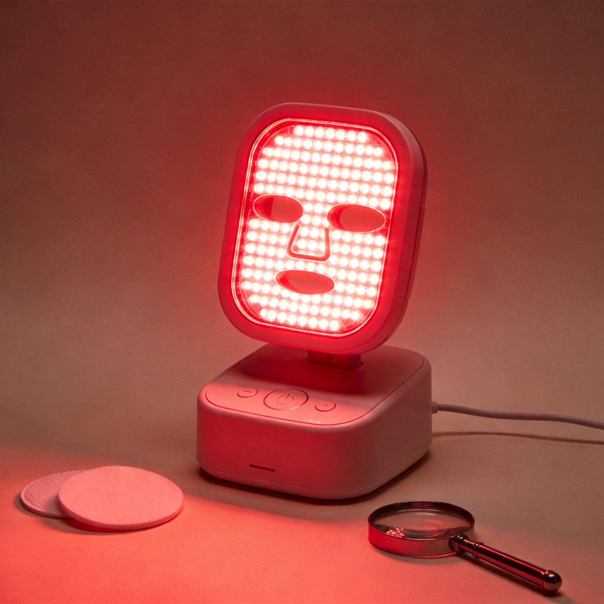 What is the optimal LED face light spectrum for anti-aging?