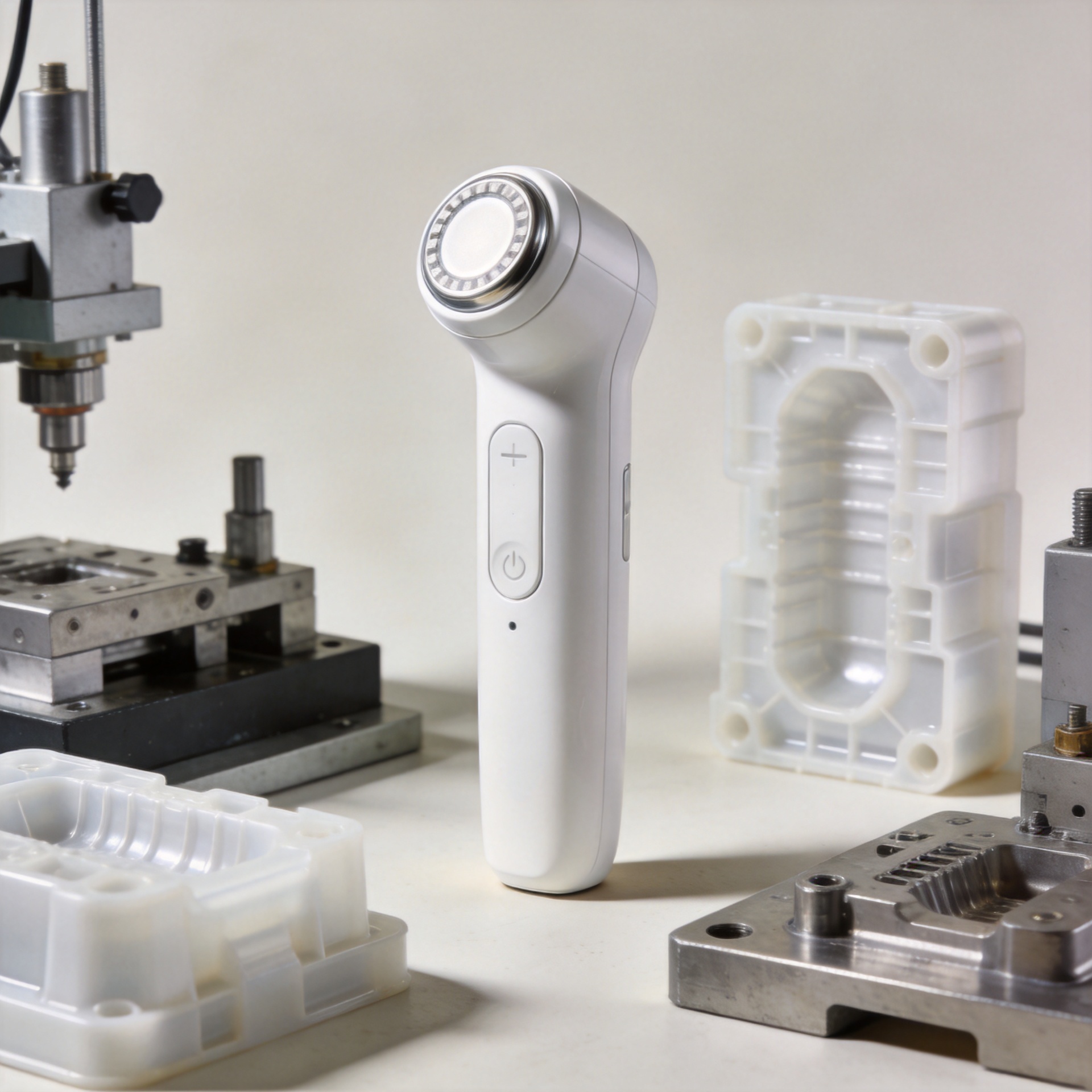 Why is in-house mold development important for an RF beauty device manufacturer?