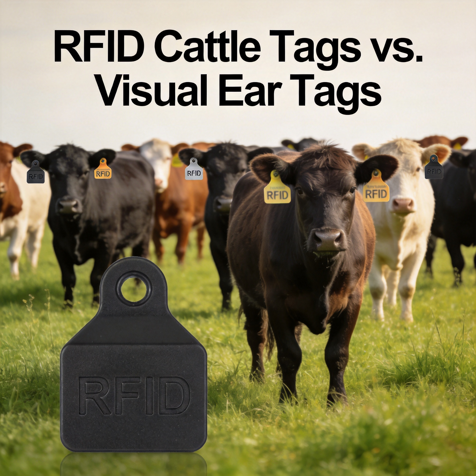 Etiquetas RFID para ganado frente a etiquetas auriculares visuales: ¿cuál es la adecuada para su granja?