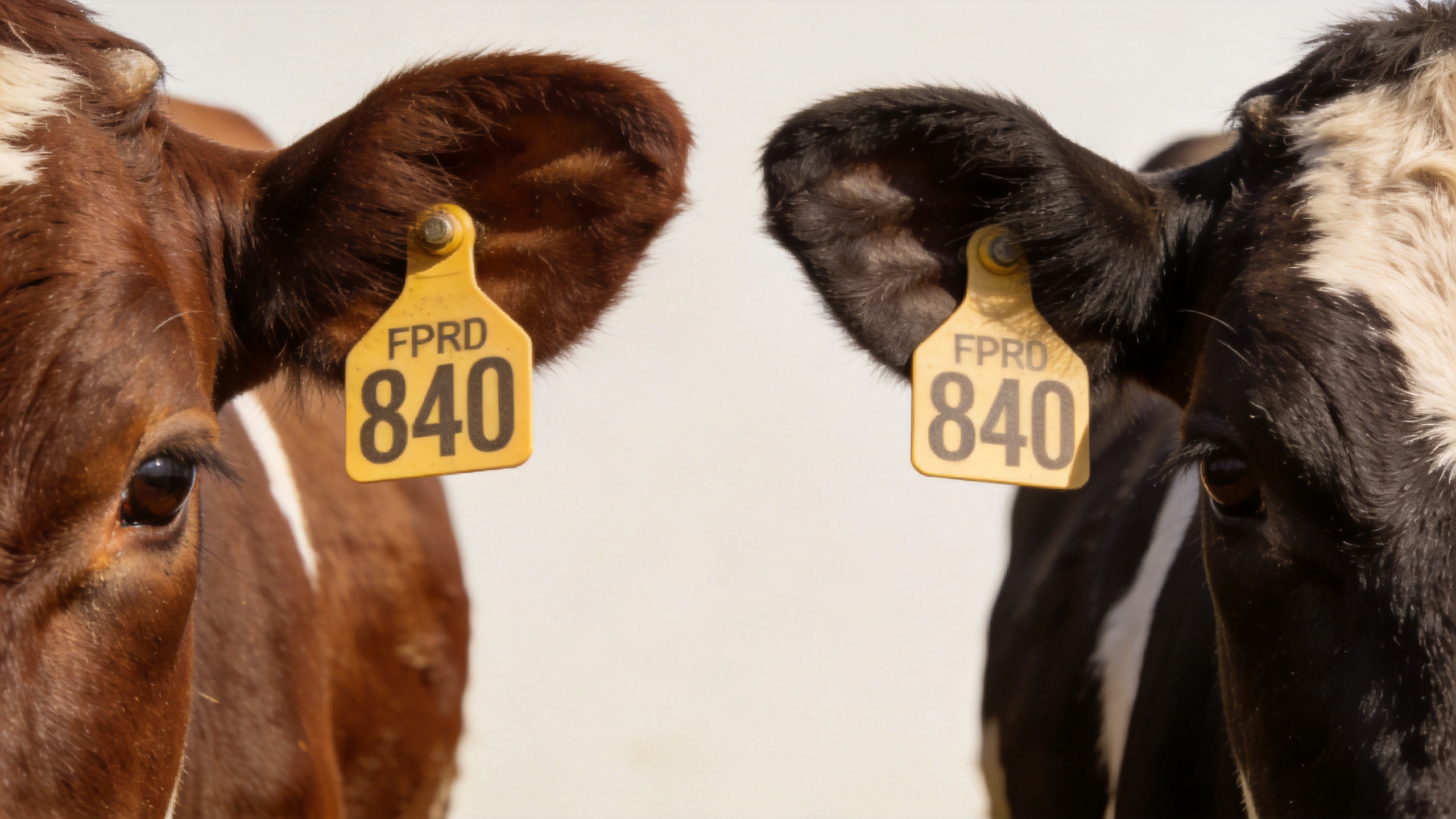 RFID ear tag applied to cattle ear, livestock identification system