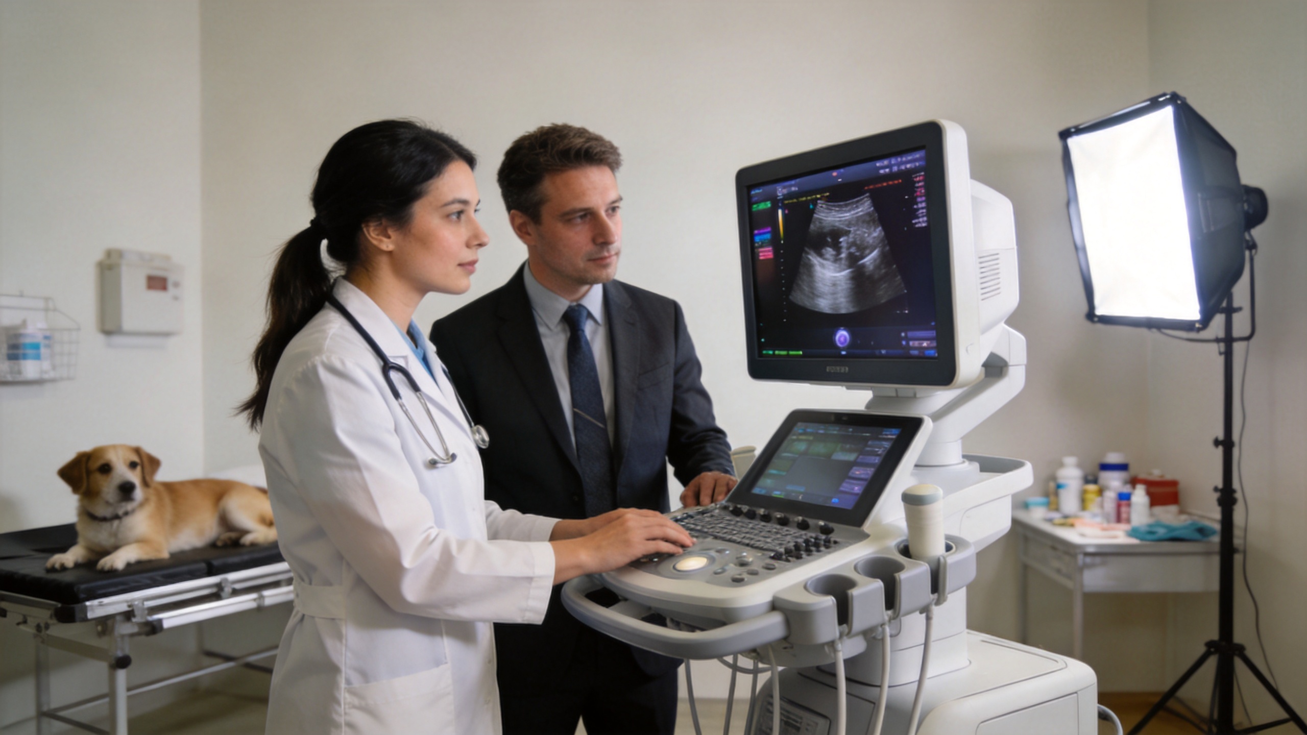Veterinary color Doppler ultrasound scanner workflow review