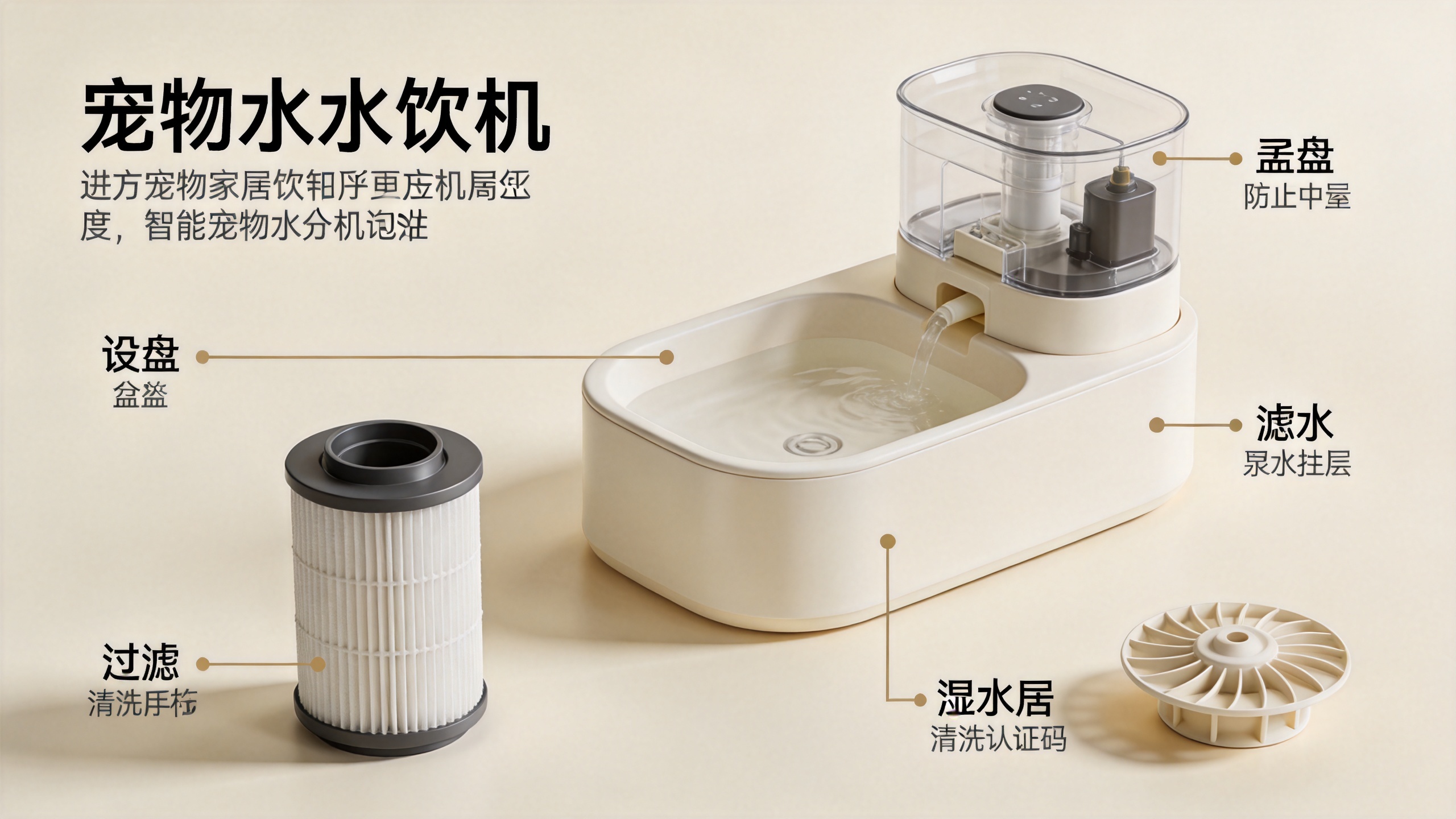 Smart pet water dispenser pump and filter maintenance workflow