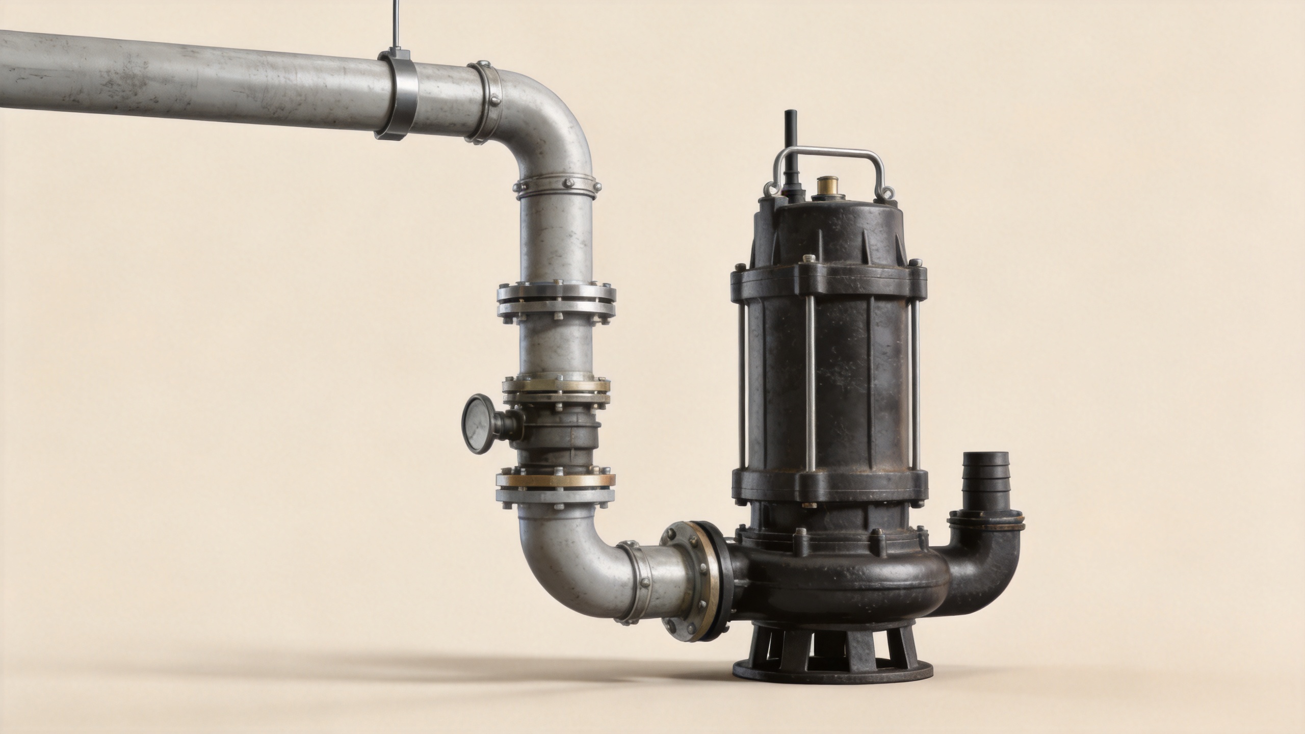 Sewage pump discharge line illustrating total dynamic head