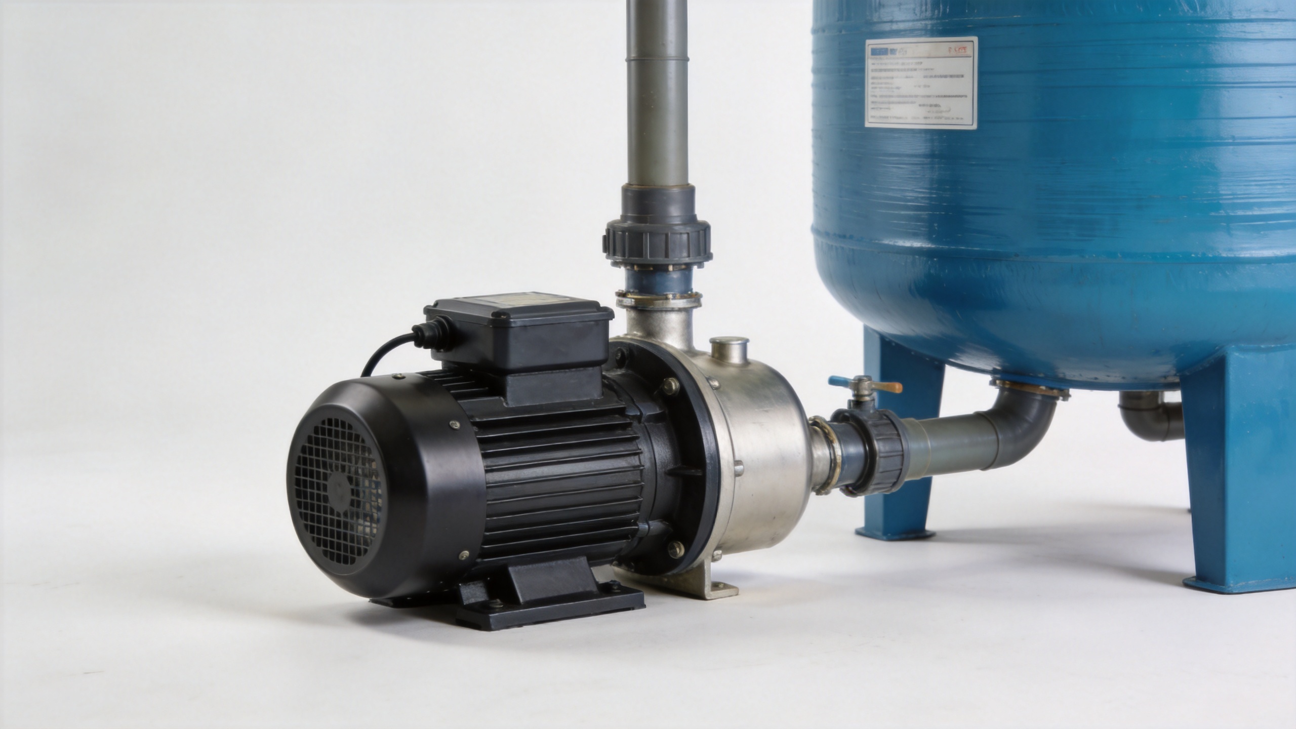 Pressure pumps for water tanks installed in a project water supply system