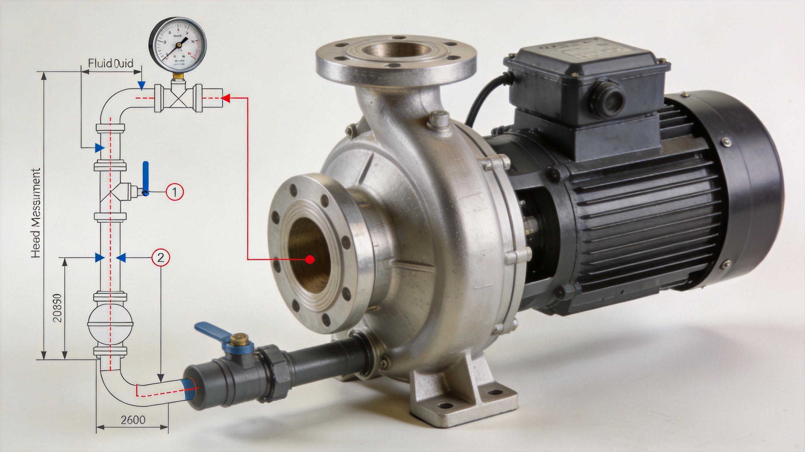 Inline water pump specification review with flow, head, pressure, and motor data