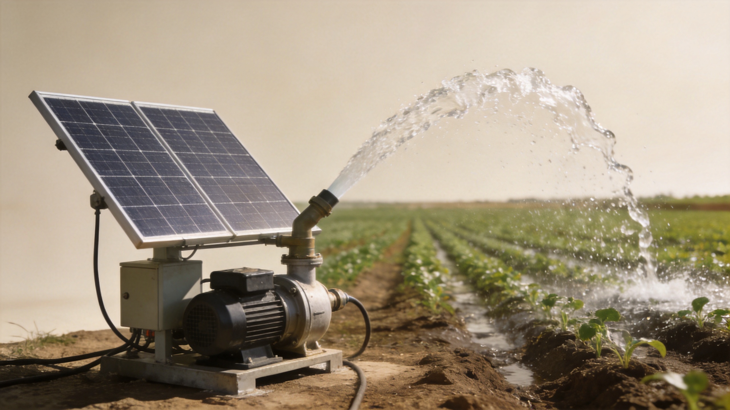 Solar pump for agriculture supporting field irrigation
