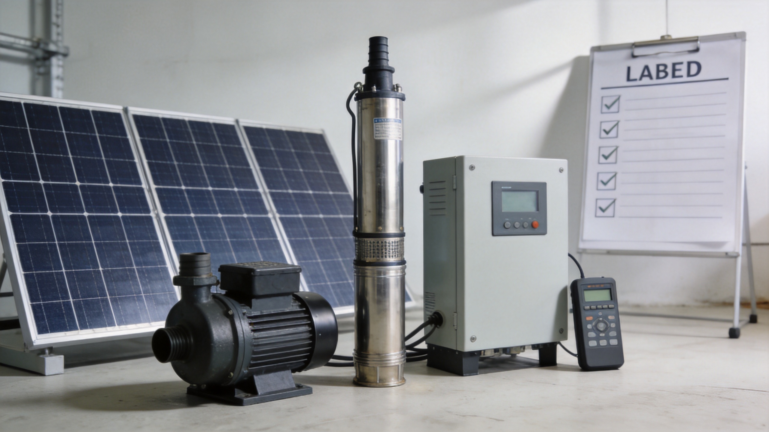 Solar powered well pump kit quotation components