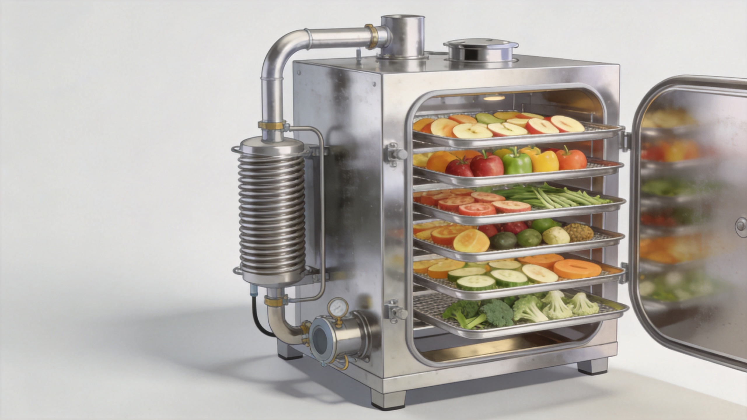 Industrial food freeze dryer machine with tray loading