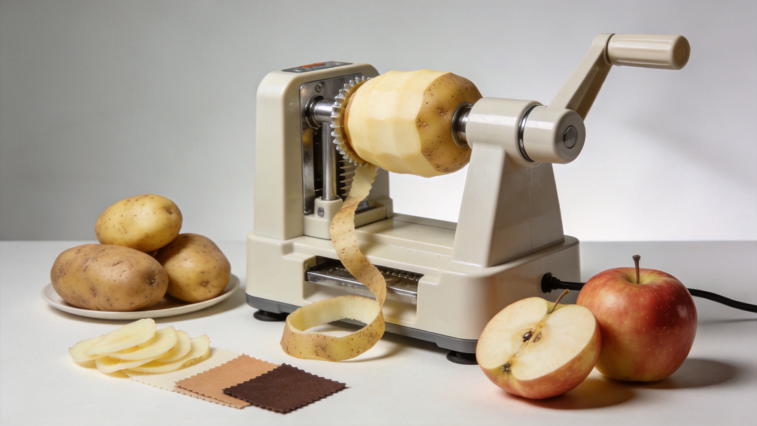 Electric potato and apple peeler material compatibility comparison