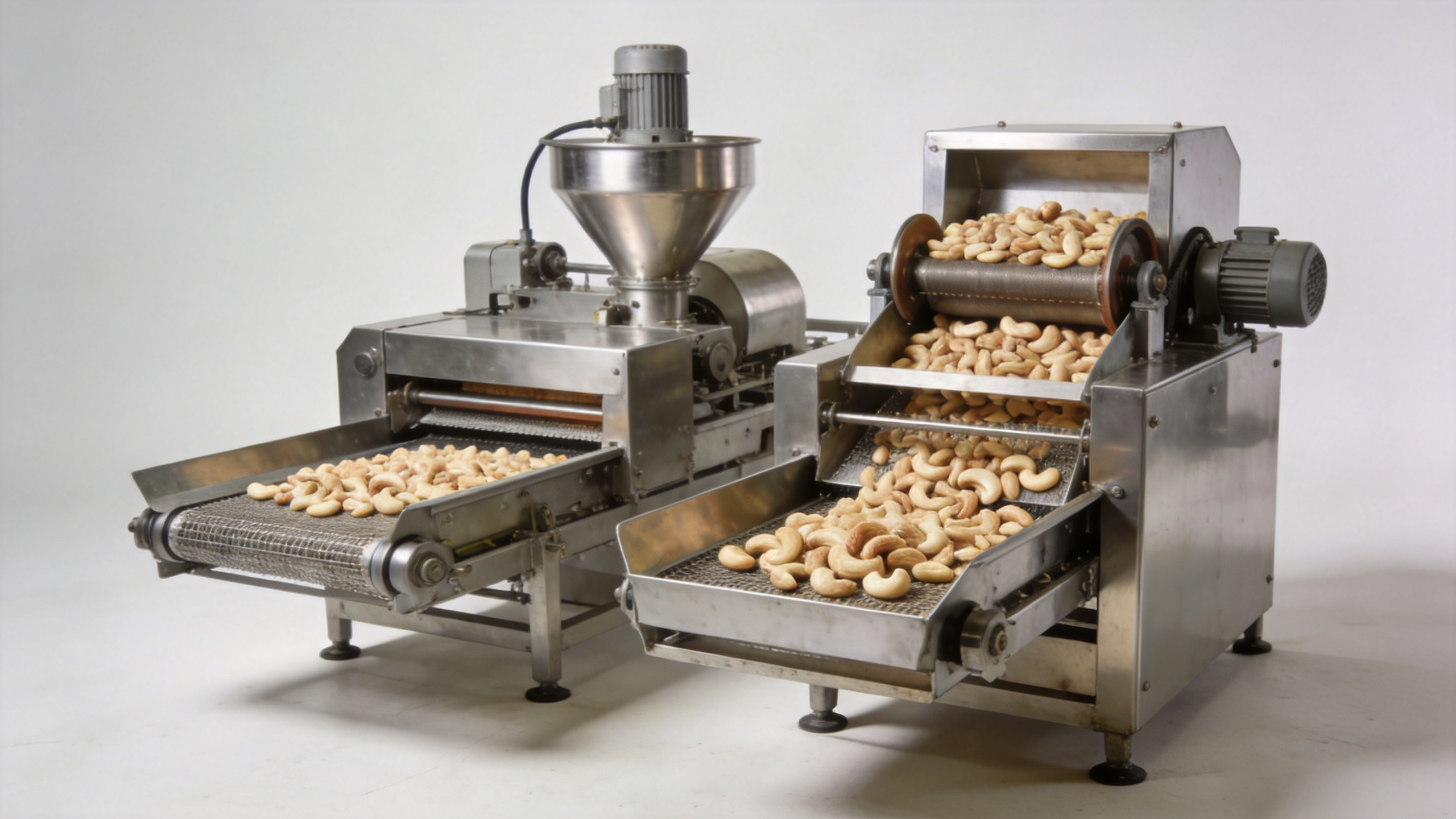 Automatic cashew shelling machine and processing-line equipment