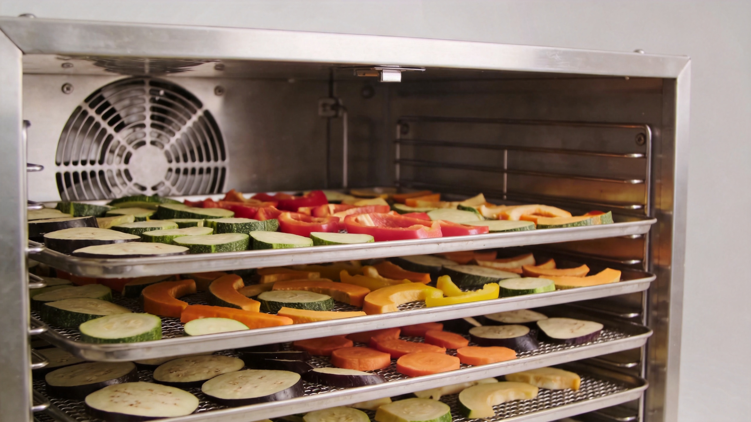 Industrial fruit and vegetable dryer machine with trays for even airflow