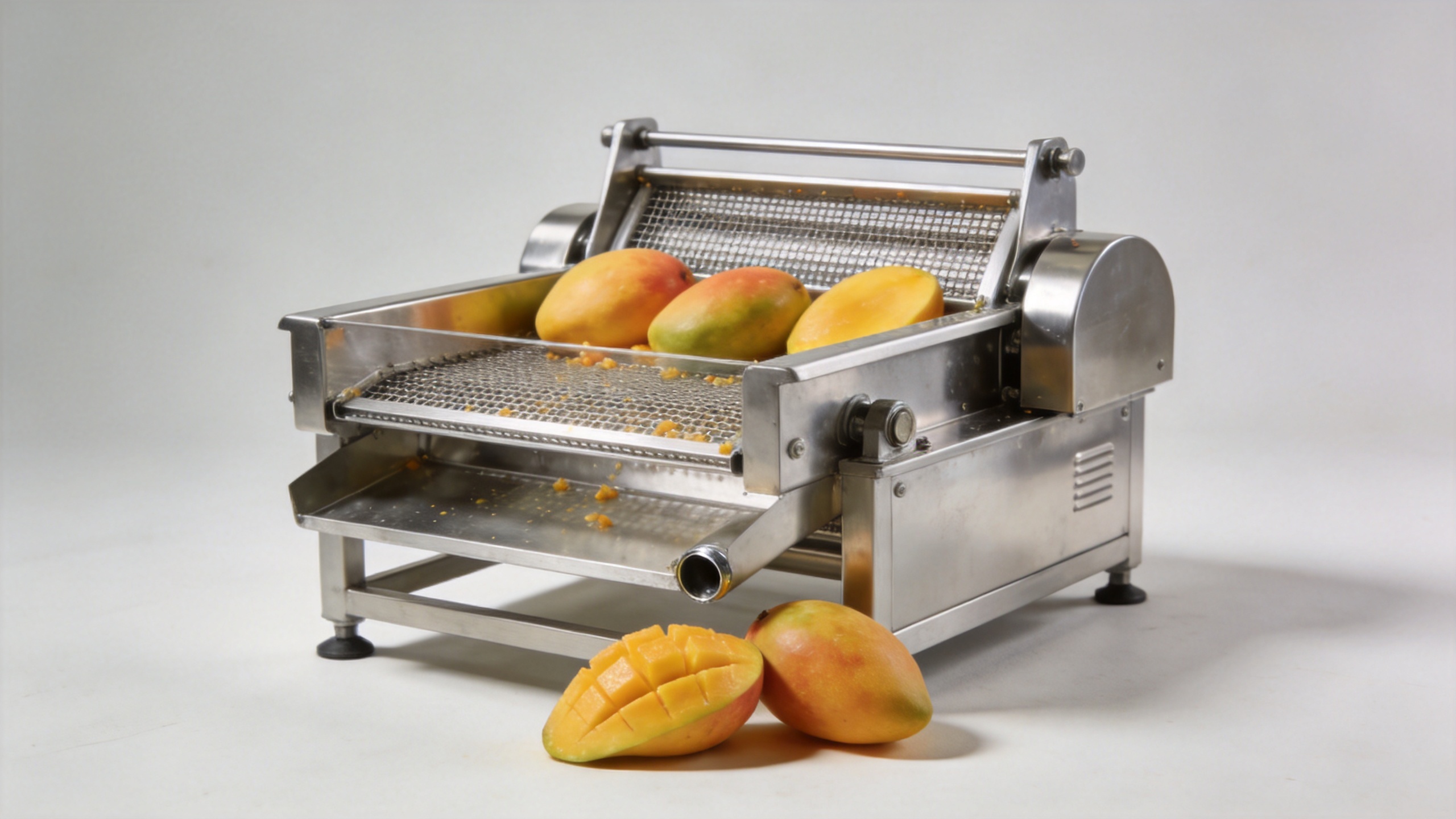 Mango pulper machine inspection and cleaning access