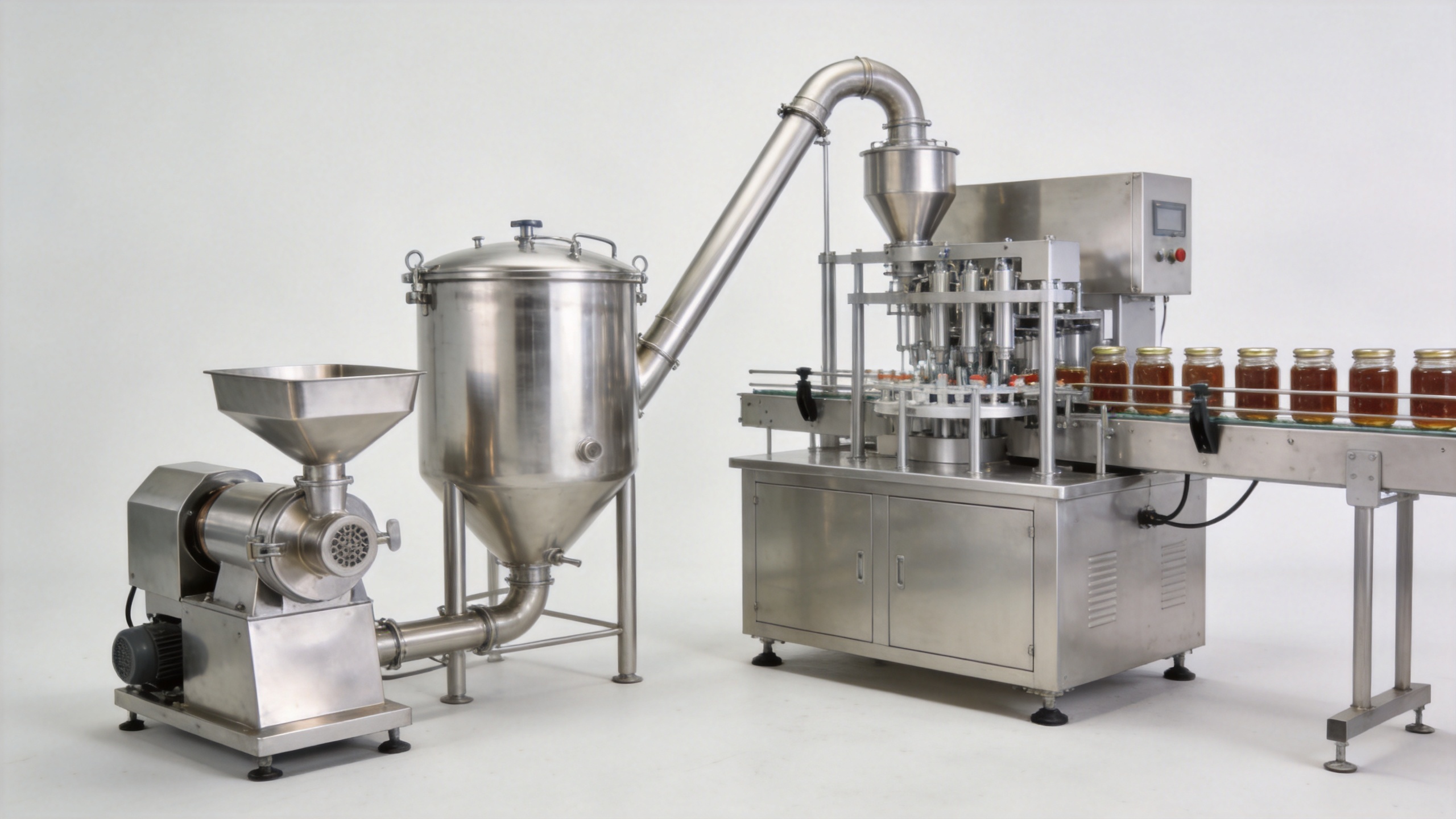 Peanut butter making machine process from grinding to filling