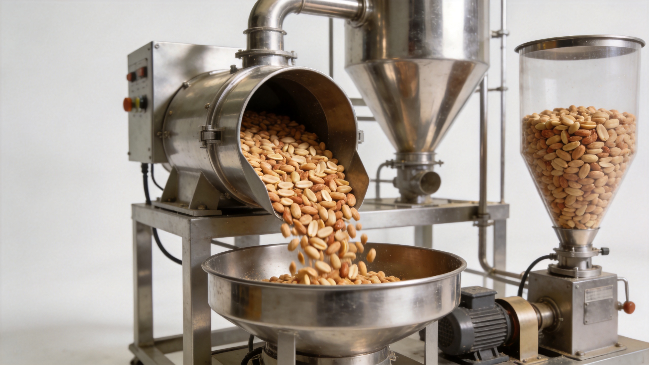 Commercial peanuts grinding machine process in a peanut butter production line
