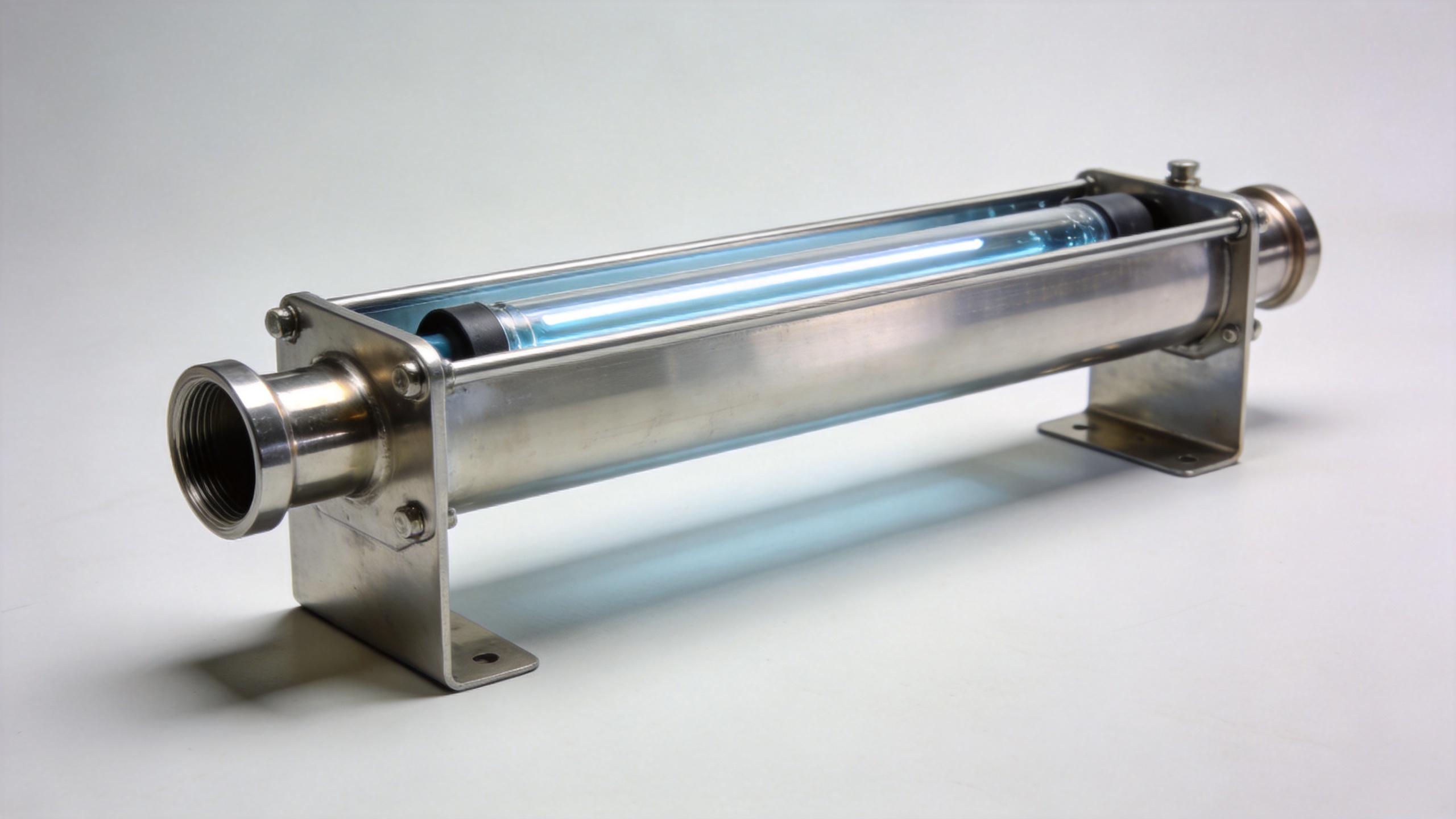 Water purification with UV light treatment chamber