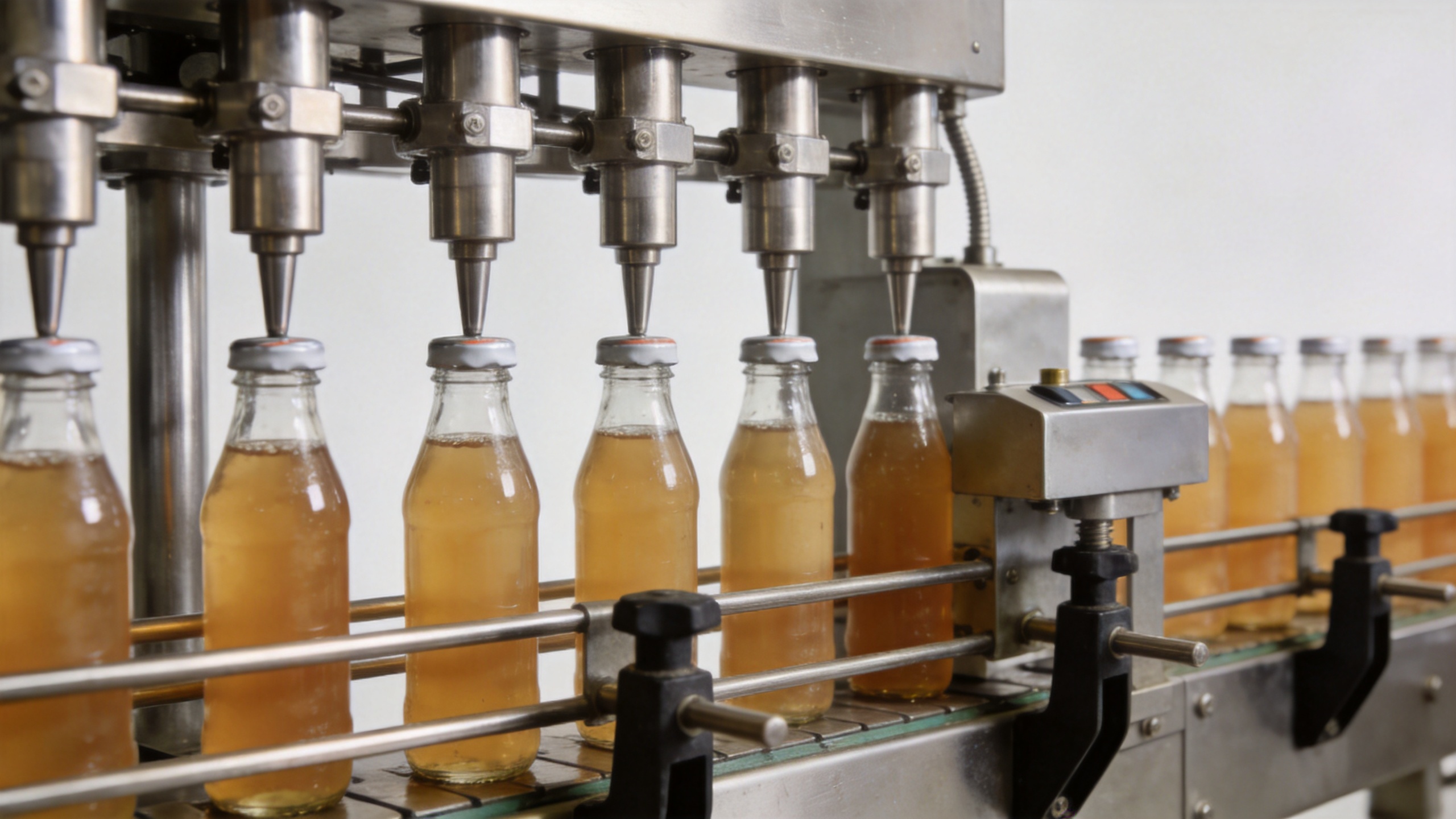 Automatic filling and capping machine with bottle and closure handling