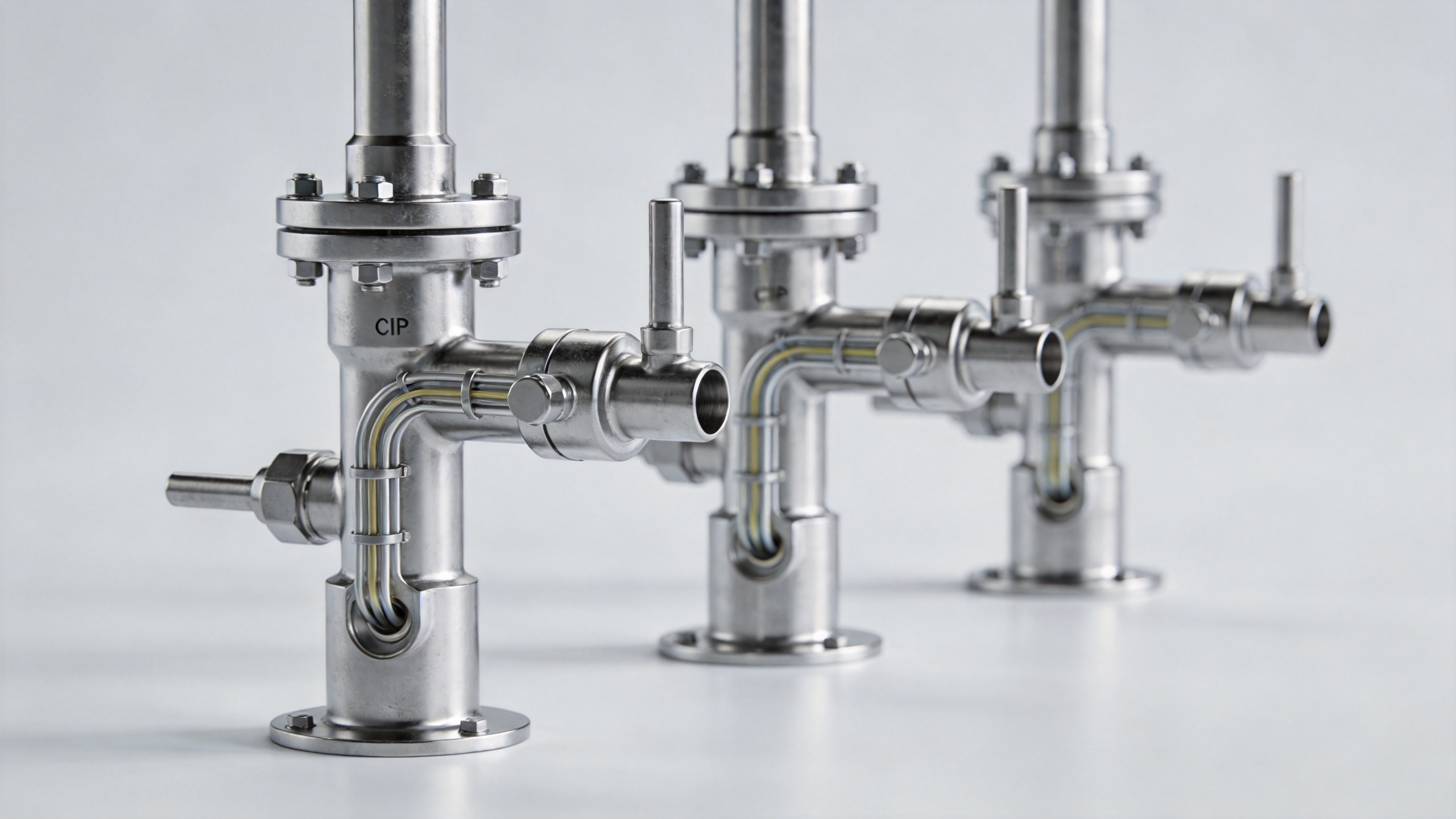 Hygienic design details on a flavoured milk filling machine