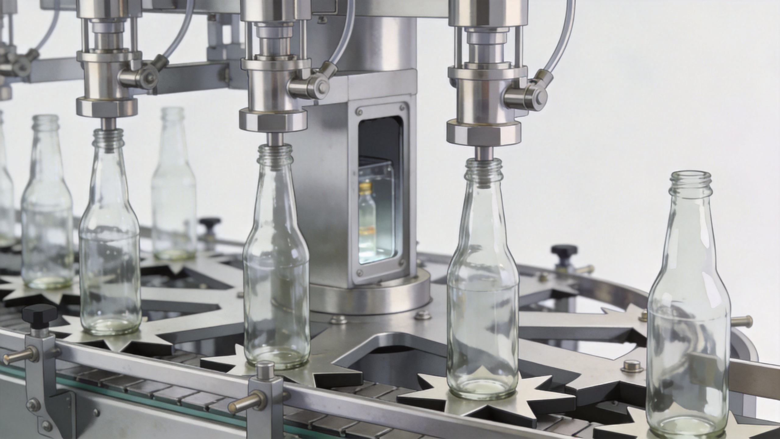 Maintenance inspection of a glass bottle filling machine