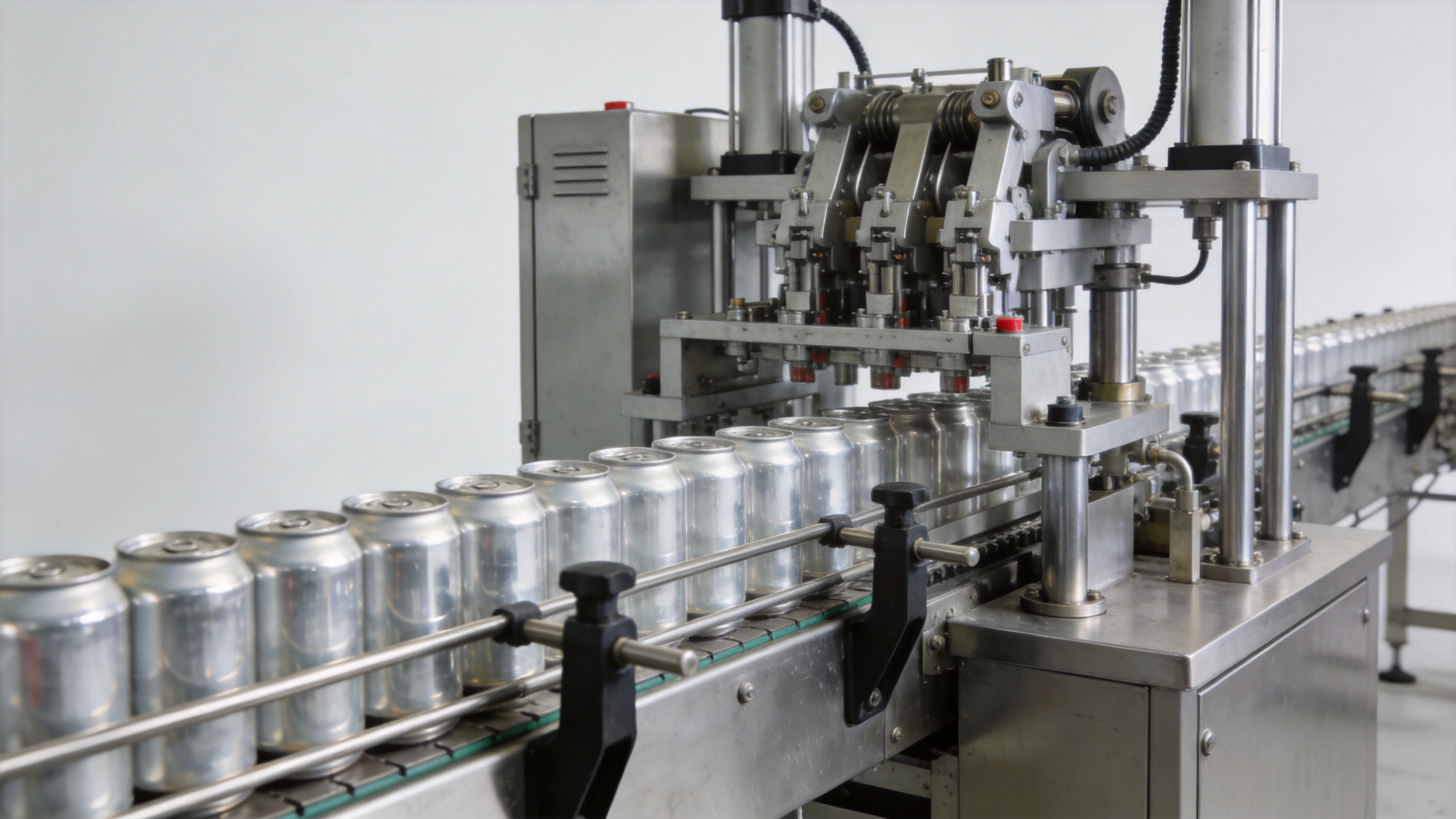 Automatic soft drink filling machine integrated with an aluminum can production line
