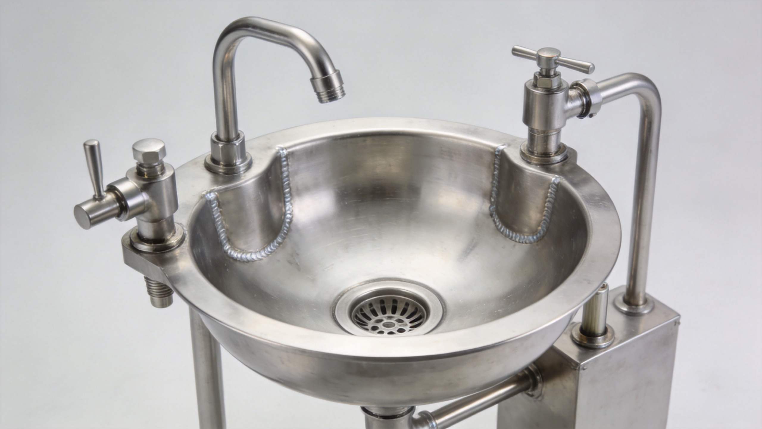 Stainless steel water bottle filling equipment with sanitary valves and filling nozzles