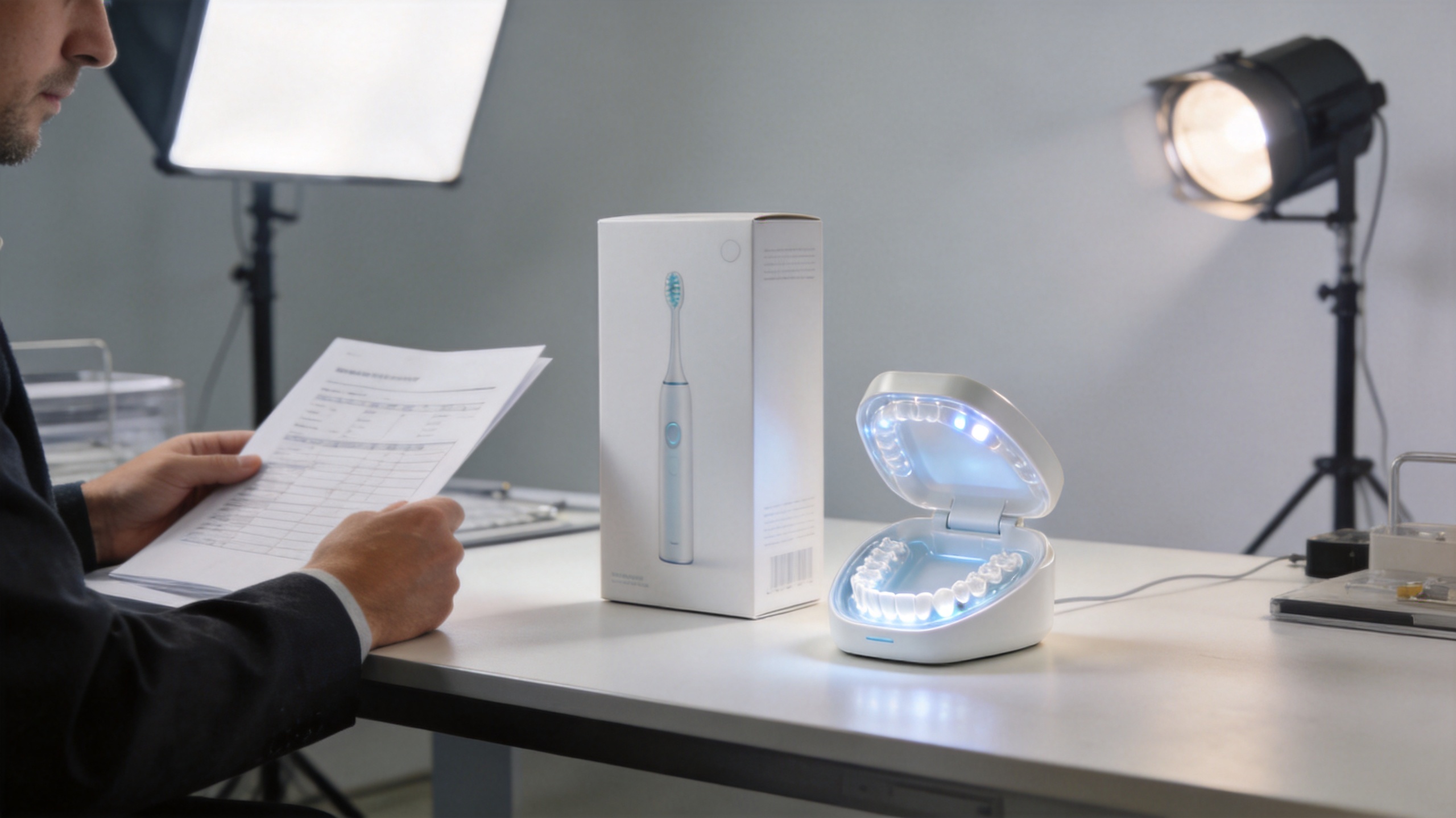 B2B review of a teeth whitening kit led configuration and supplier documents