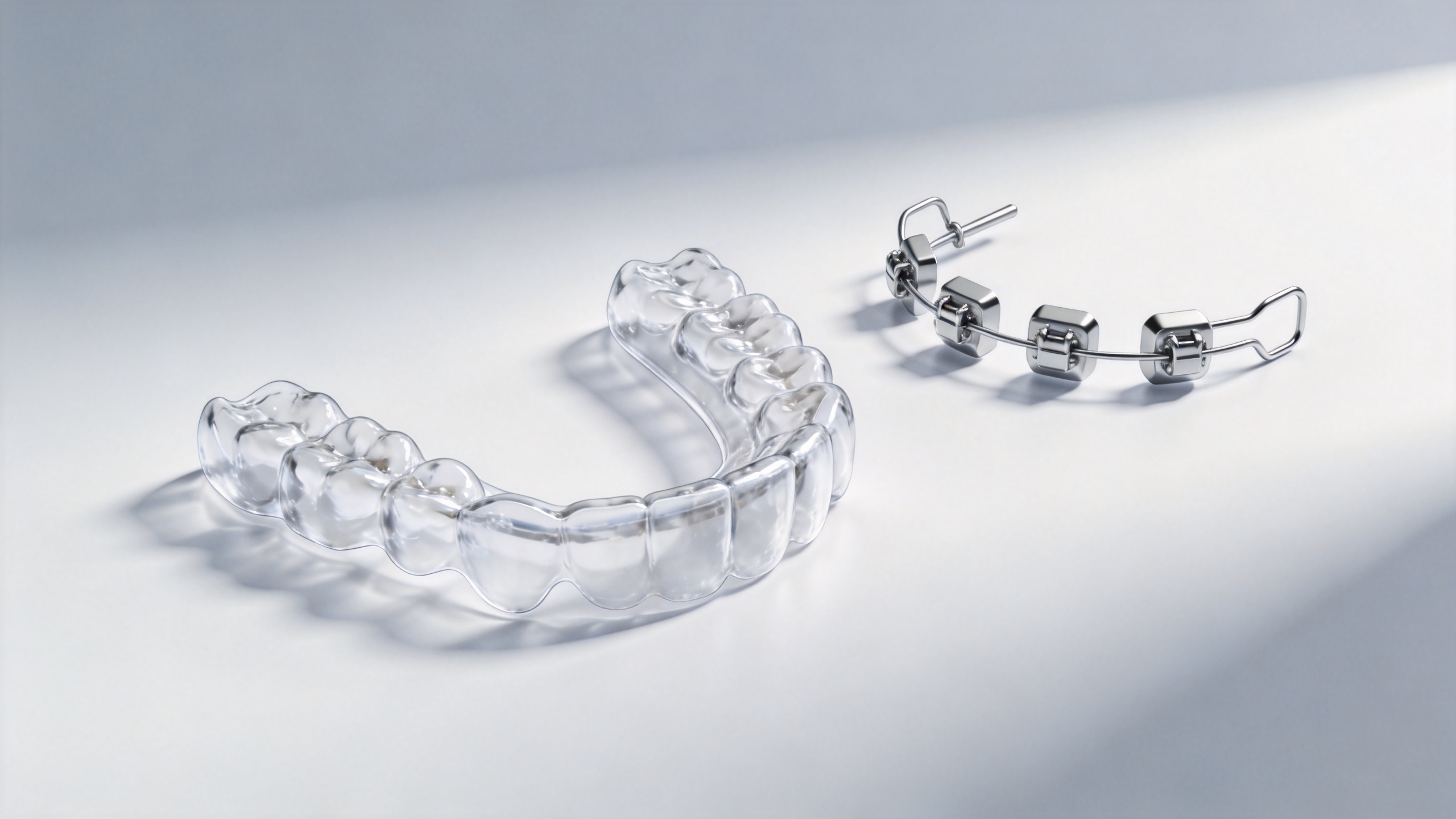 Custom night guard for braces shown in an orthodontic-care context