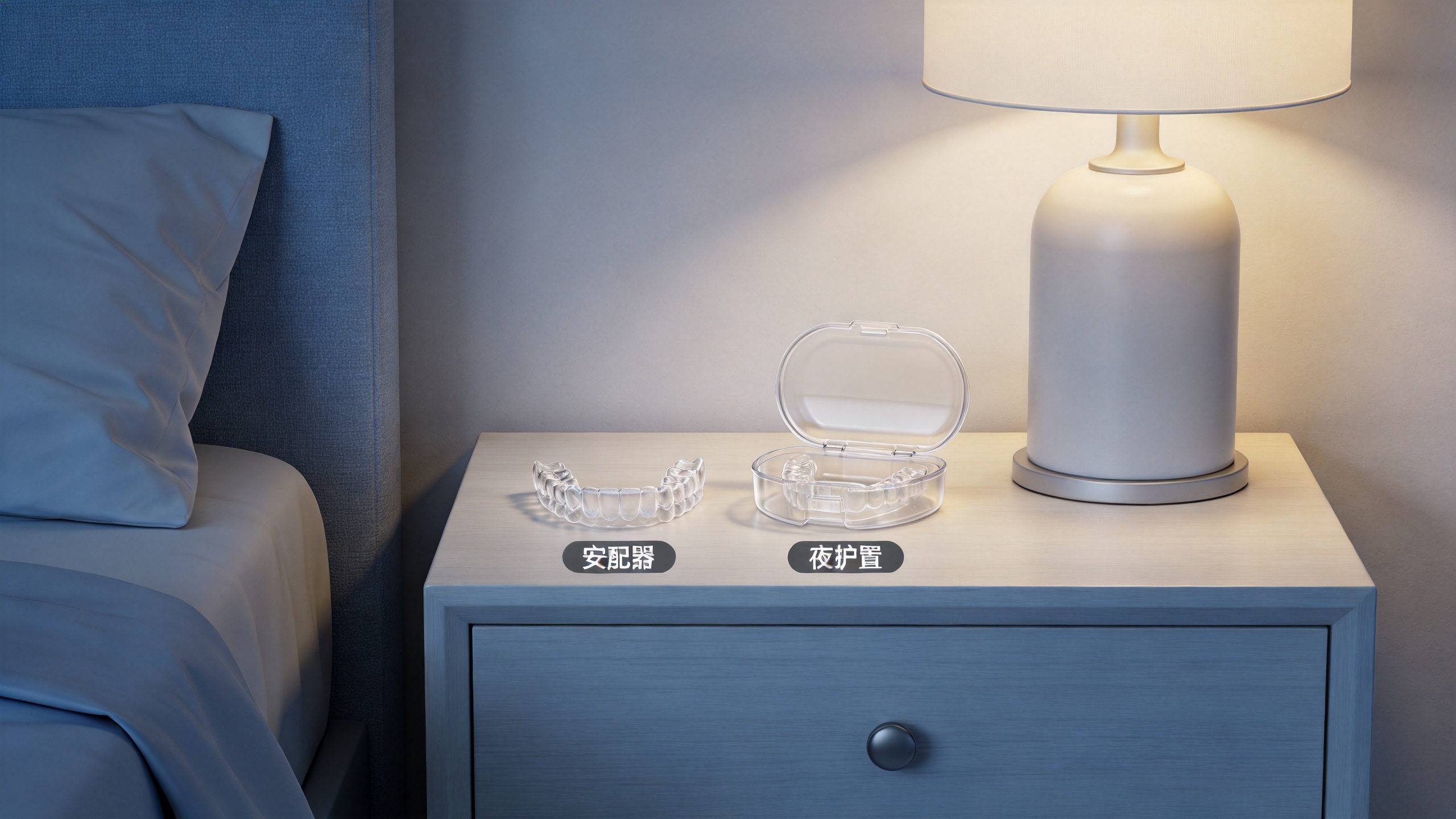 Custom mouth guard for sleeping beside a protective case
