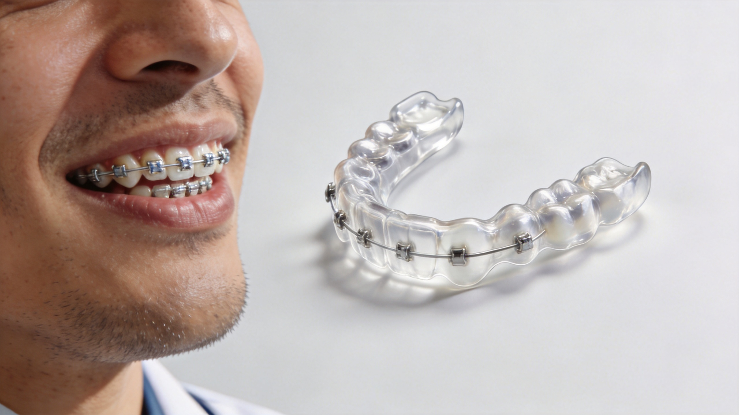 Orthodontic consultation about a night mouth guard for braces