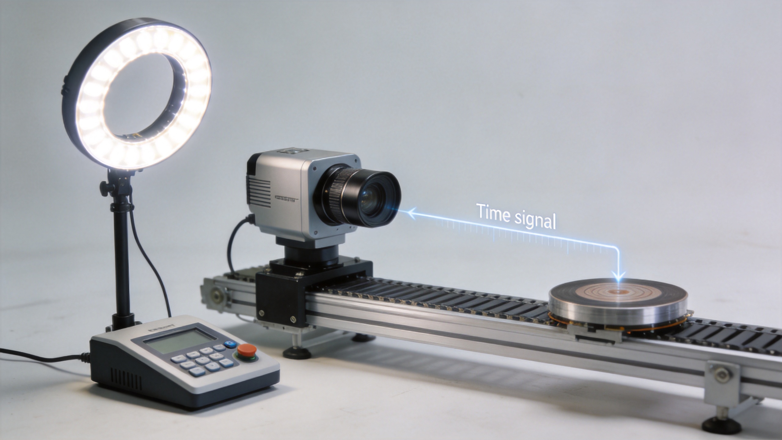 Machine vision light controller integrated with an industrial camera and LED light
