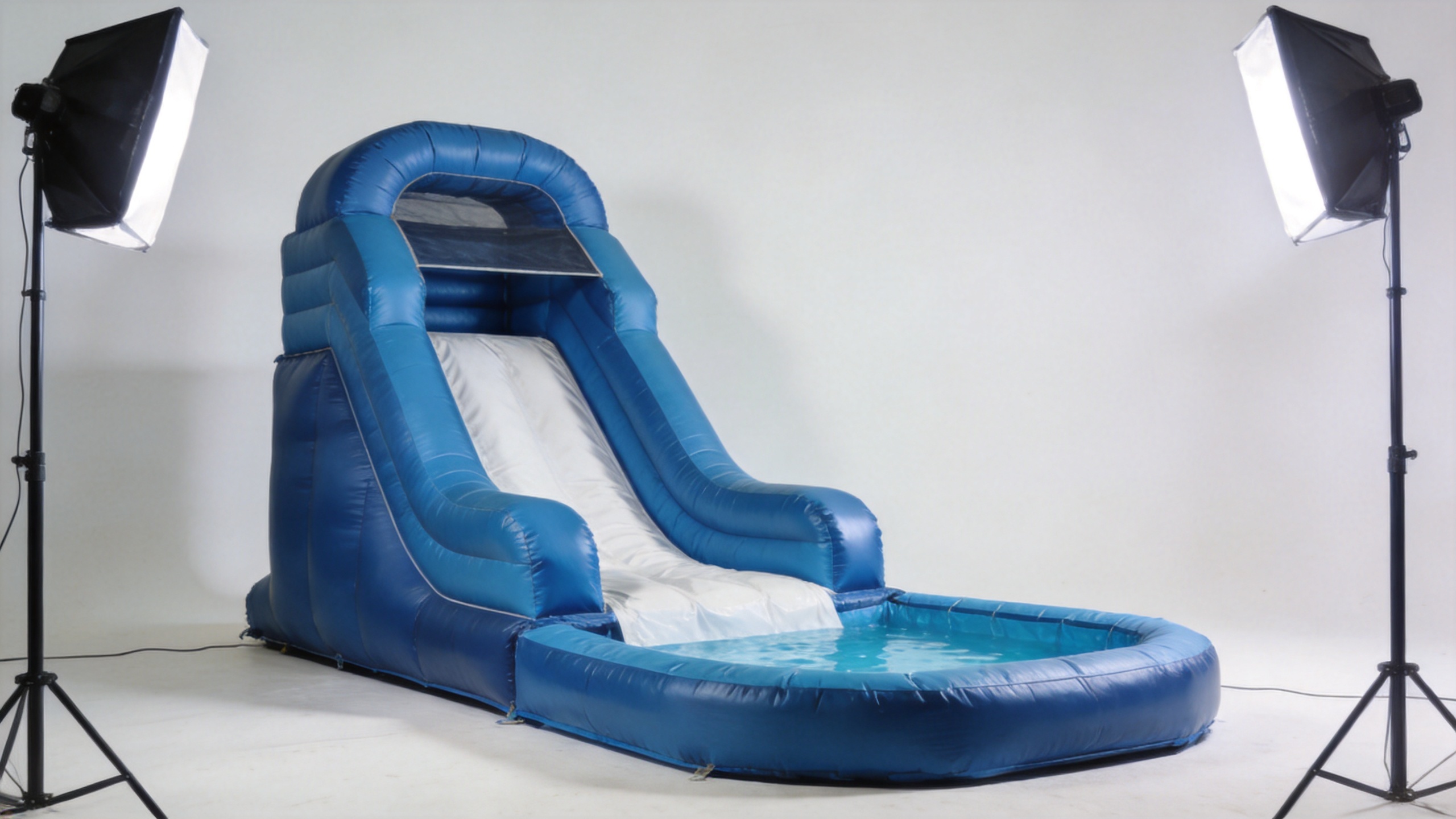 Commercial water slide at an outdoor rental event