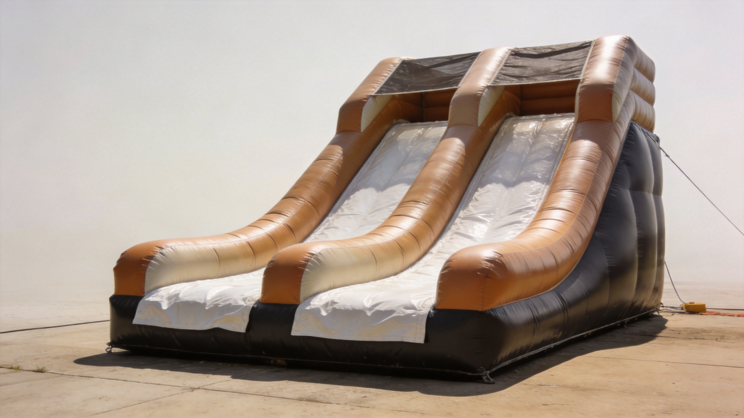 Dual lane inflatable water slide for commercial event planning