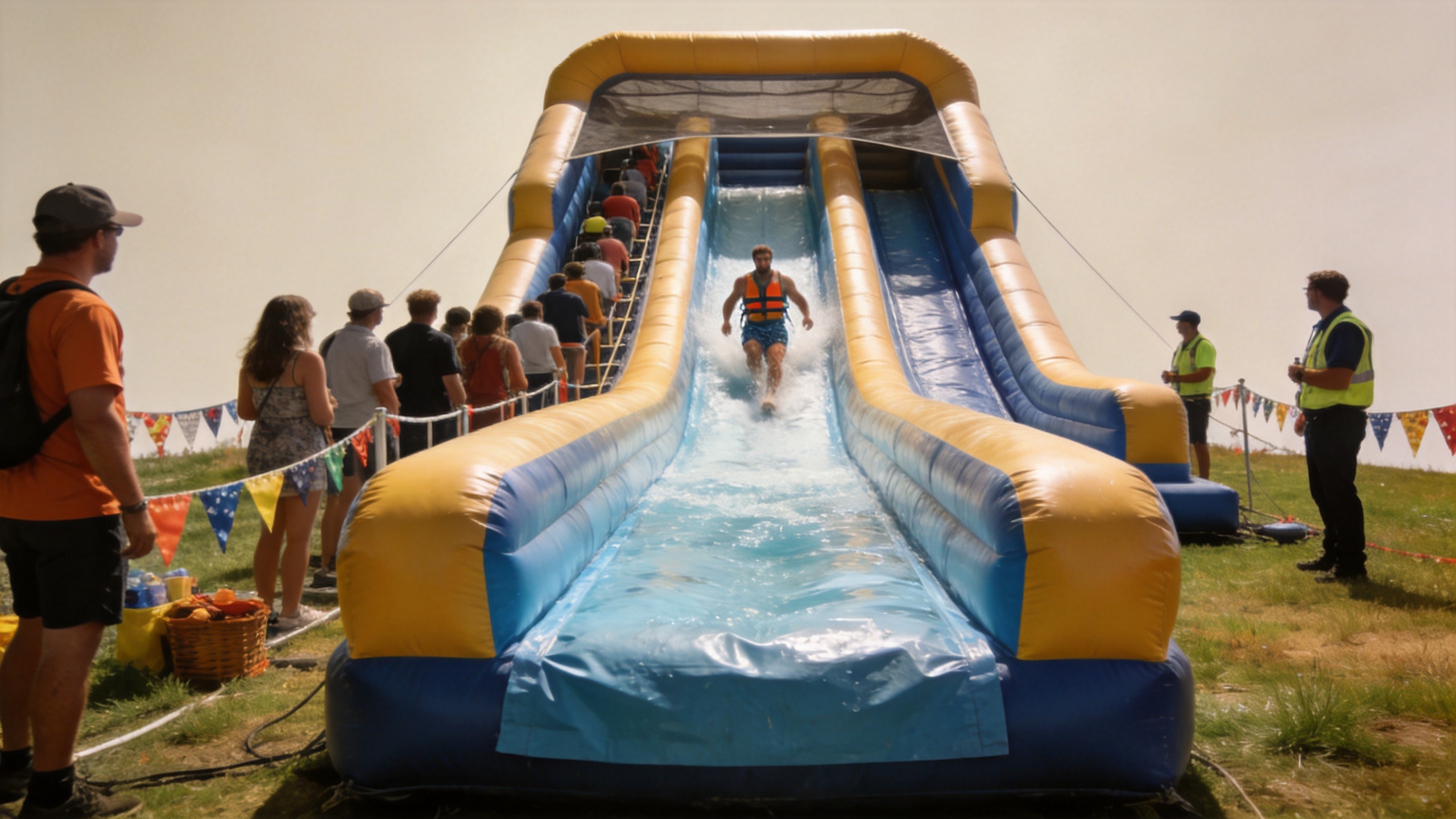Commercial adult inflatable water slide event planning