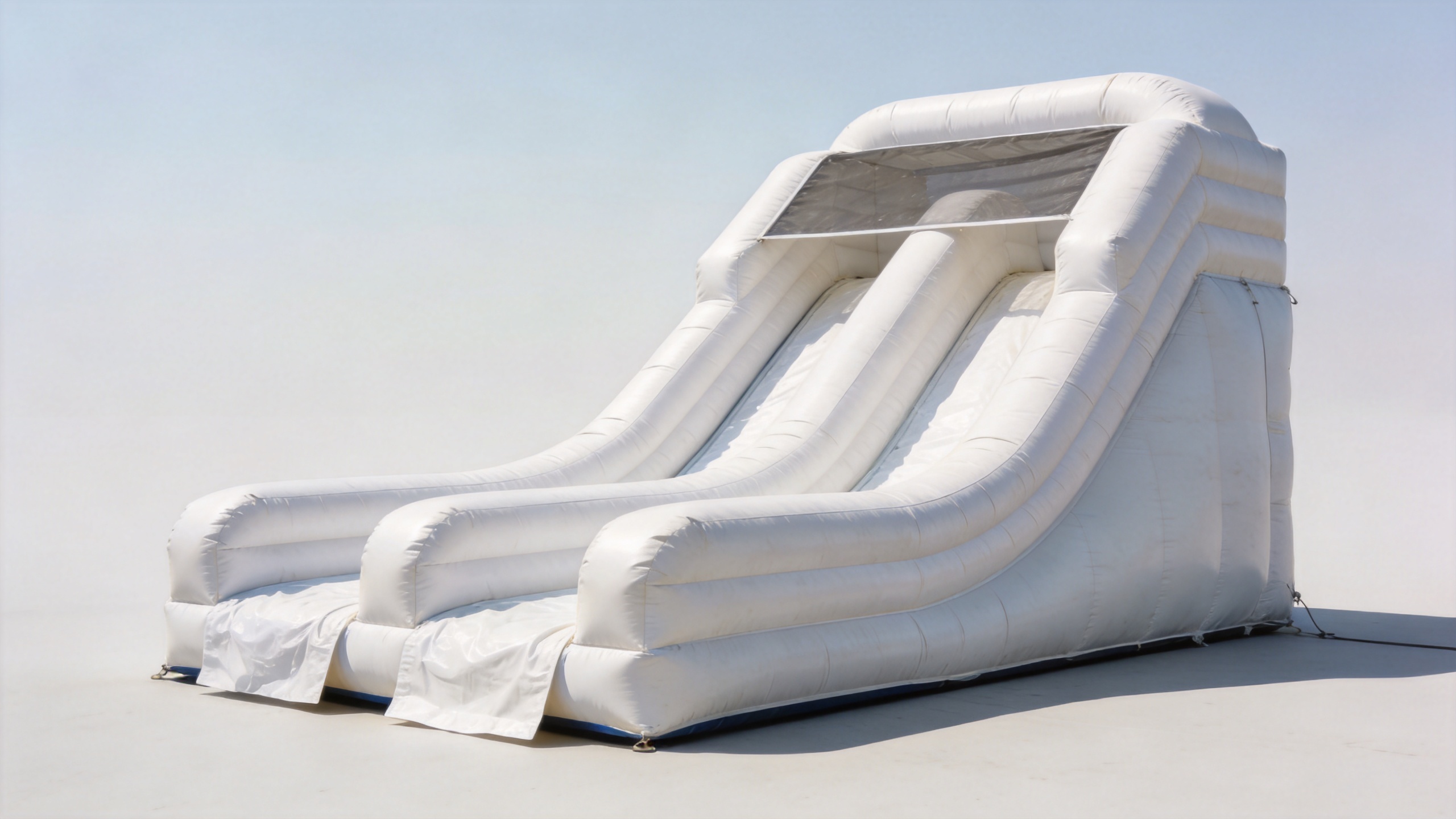 Wet dry inflatable slide set up for an outdoor event