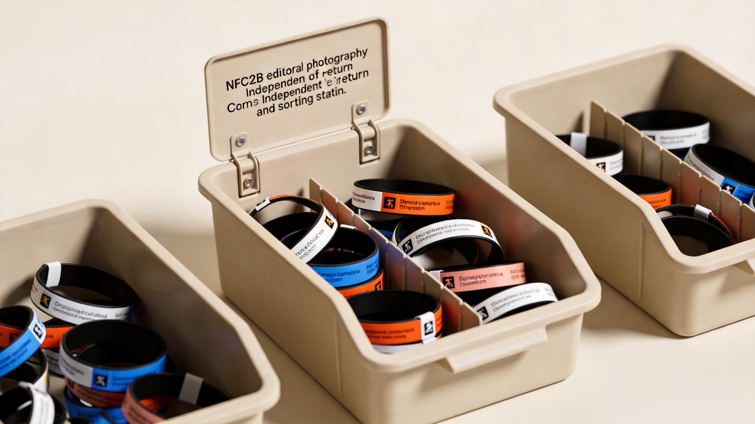 NFC wristbands for events collected for reuse after a large-scale event
