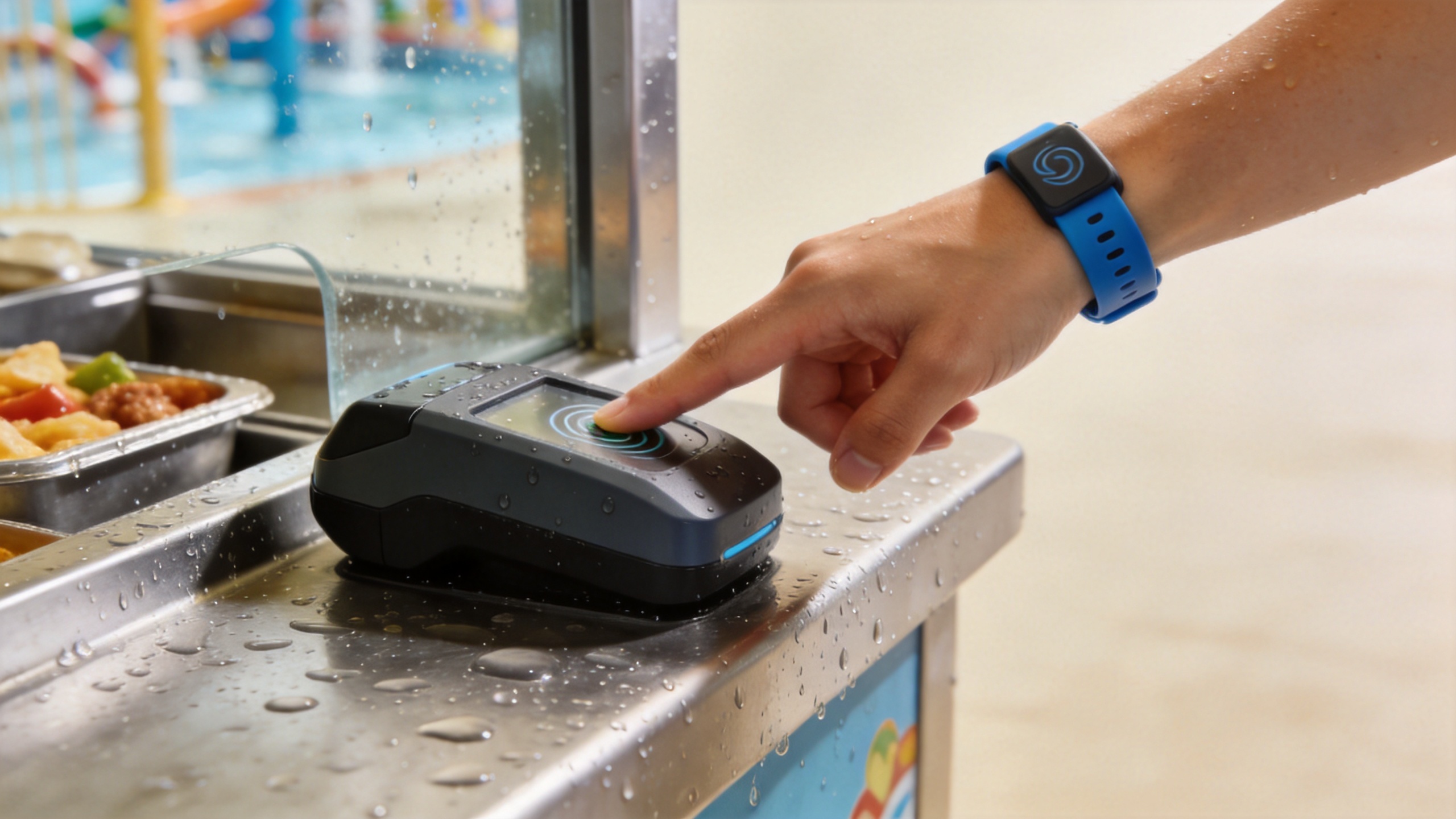 Waterproof RFID wristband used for a cashless water park payment