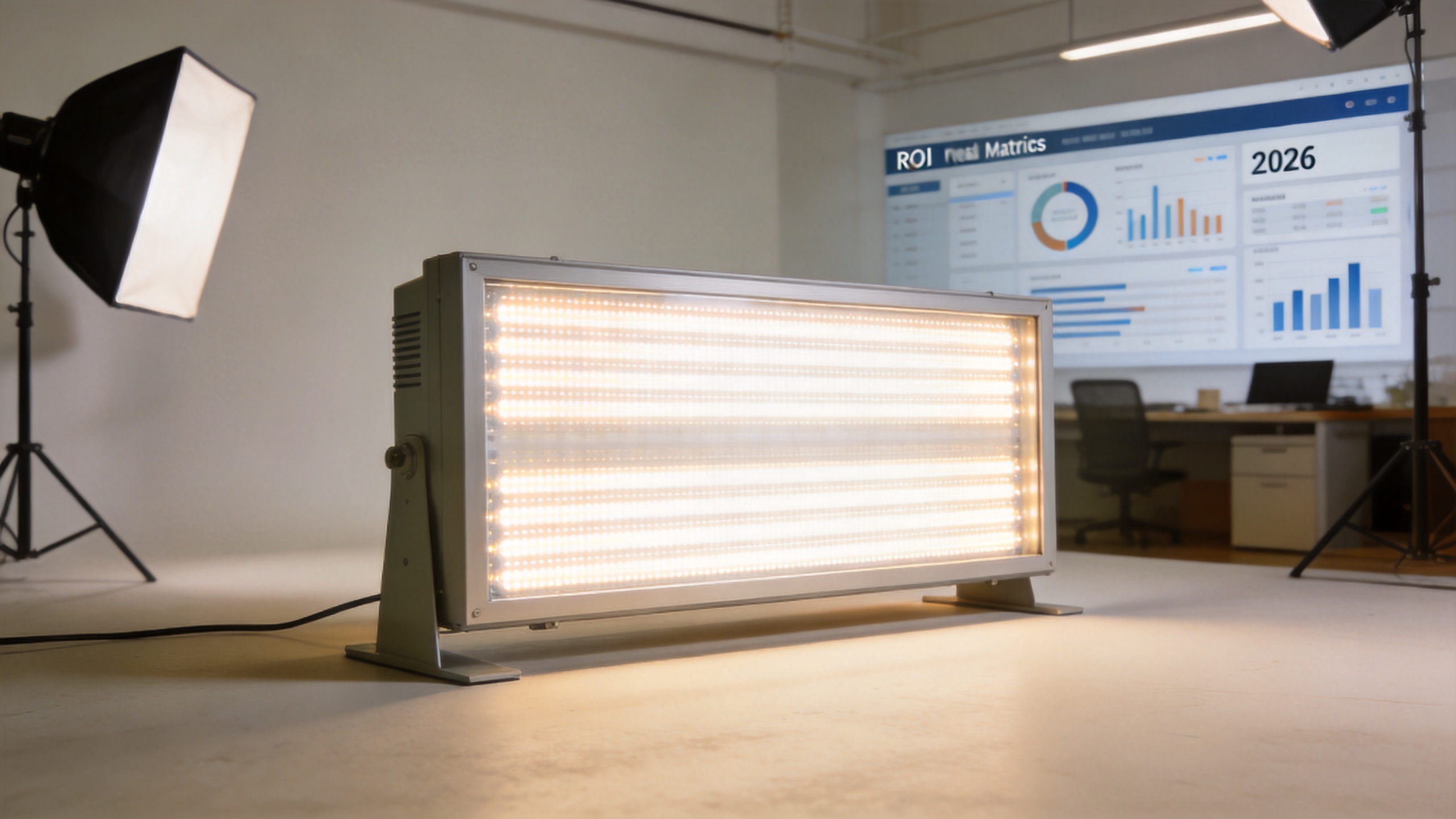 Energy-efficient LED signage display advertising campaign in retail environment