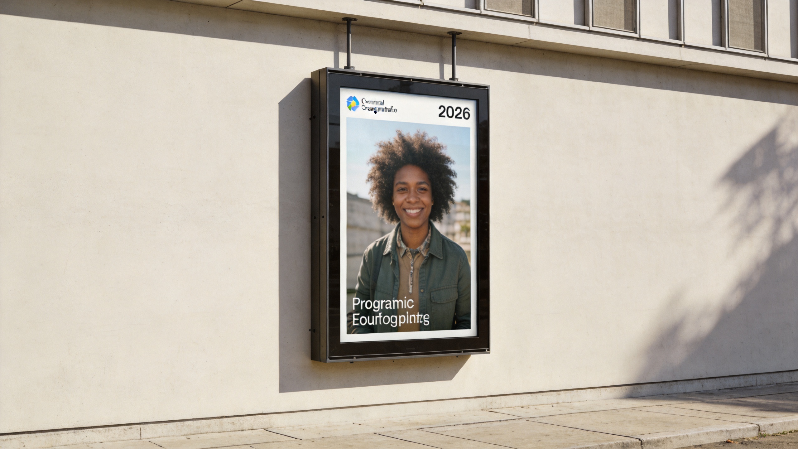 Outdoor advert display LED panel wall installation for programmatic advertising