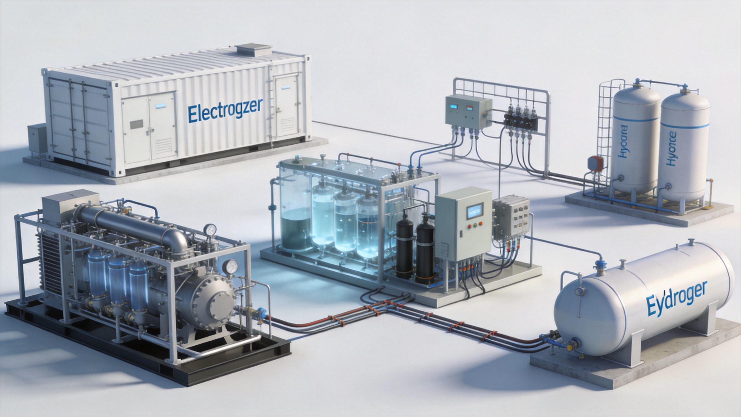 Industrial hydrogen gas production system planning layout