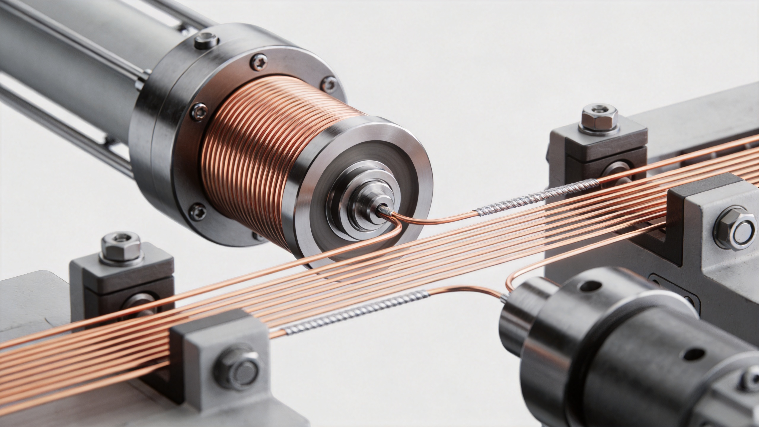 Ultra-thin CCAM solid wire moving through precision drawing equipment