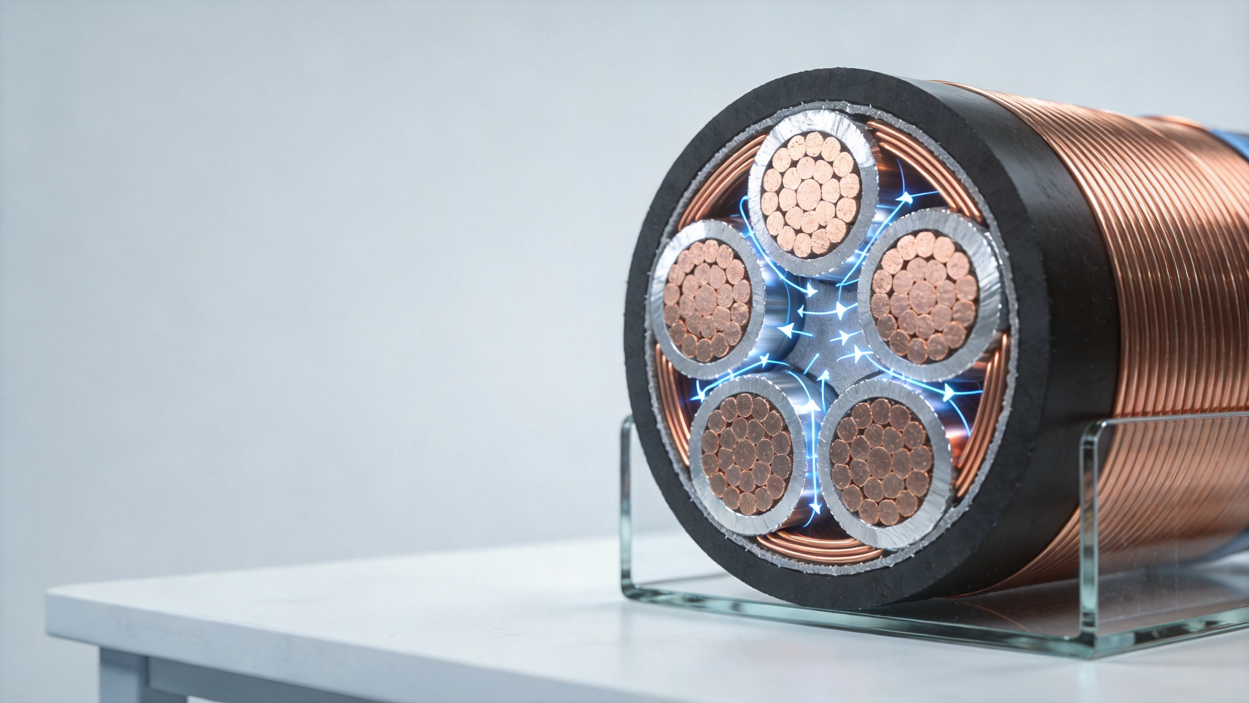 Copper clad aluminum magnesium wire cross-section and conductivity concept