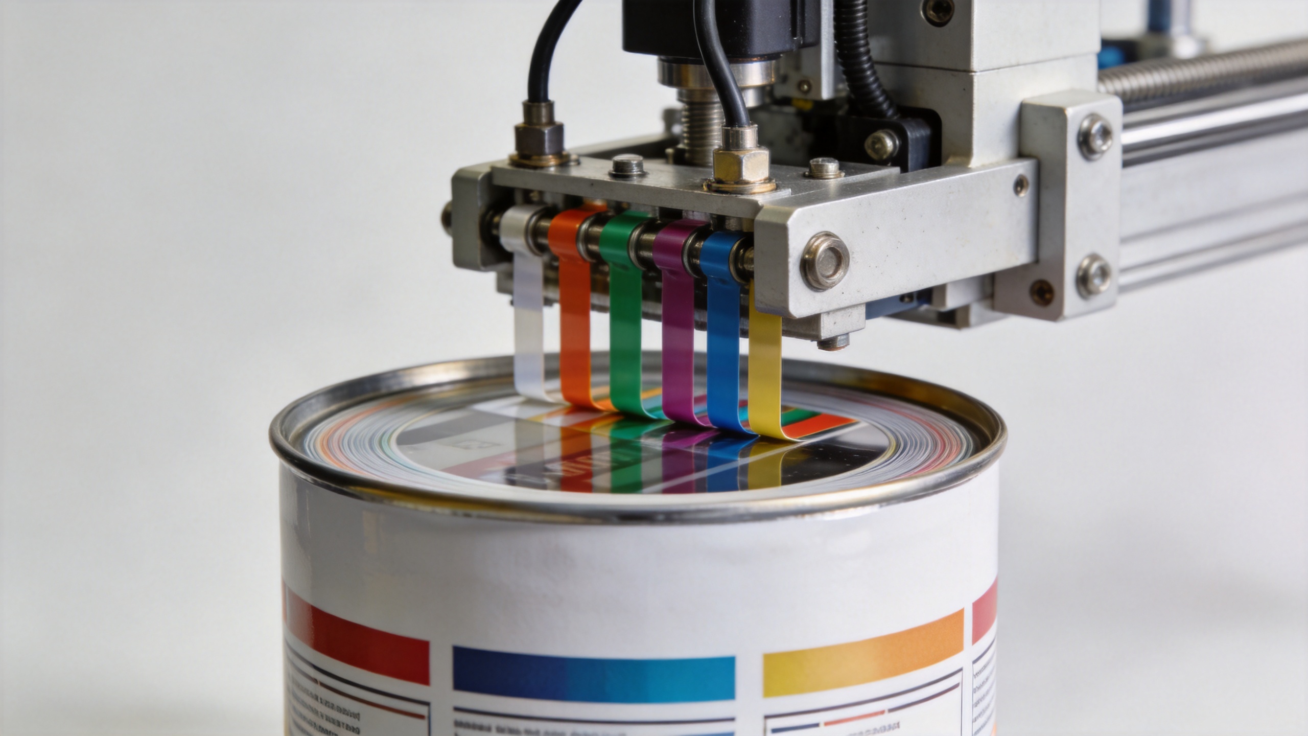 Precision registration system on an industrial screen printing machine for container decoration