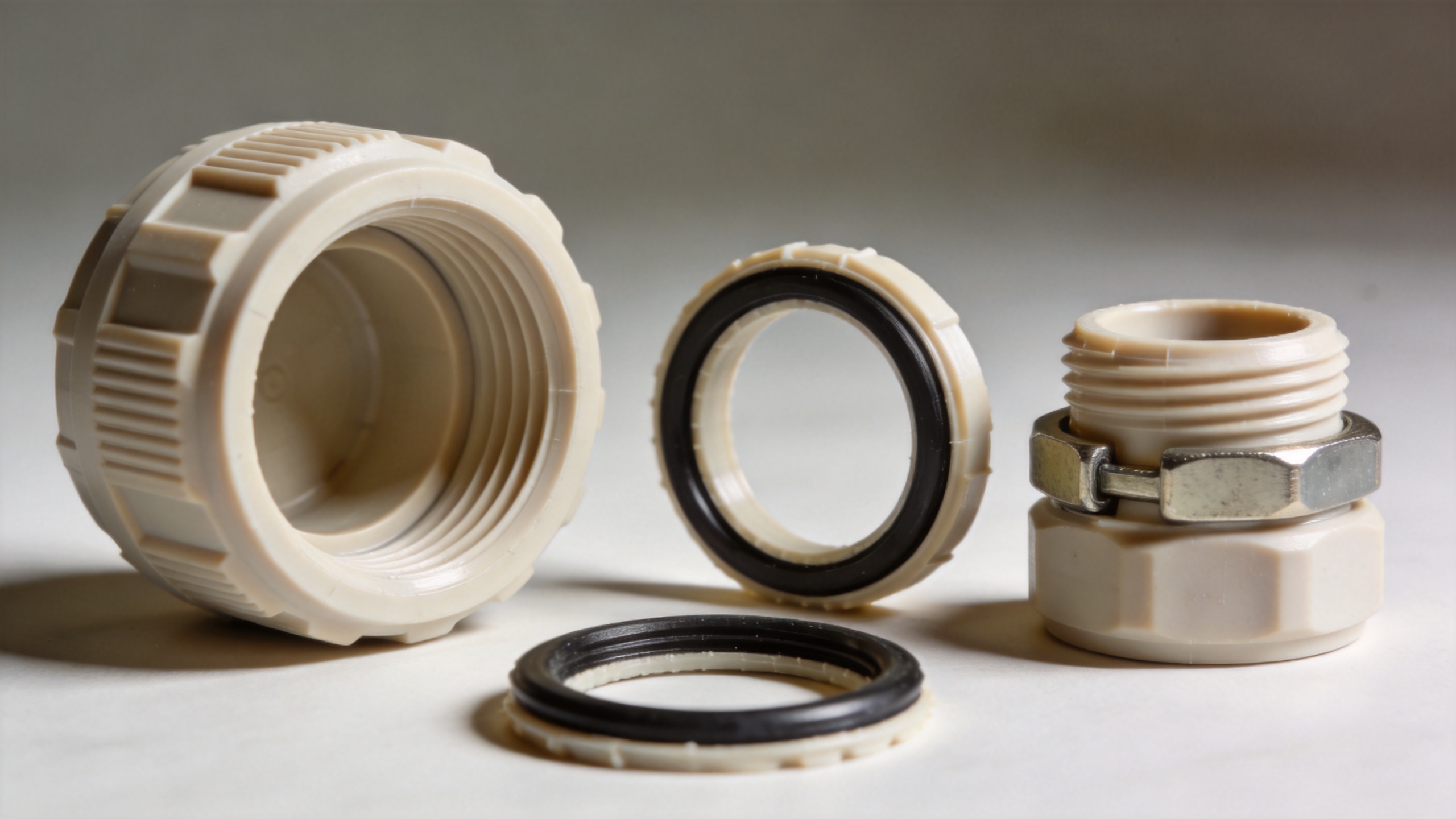 Nylon cable joint components including sealing ring and clamping nut