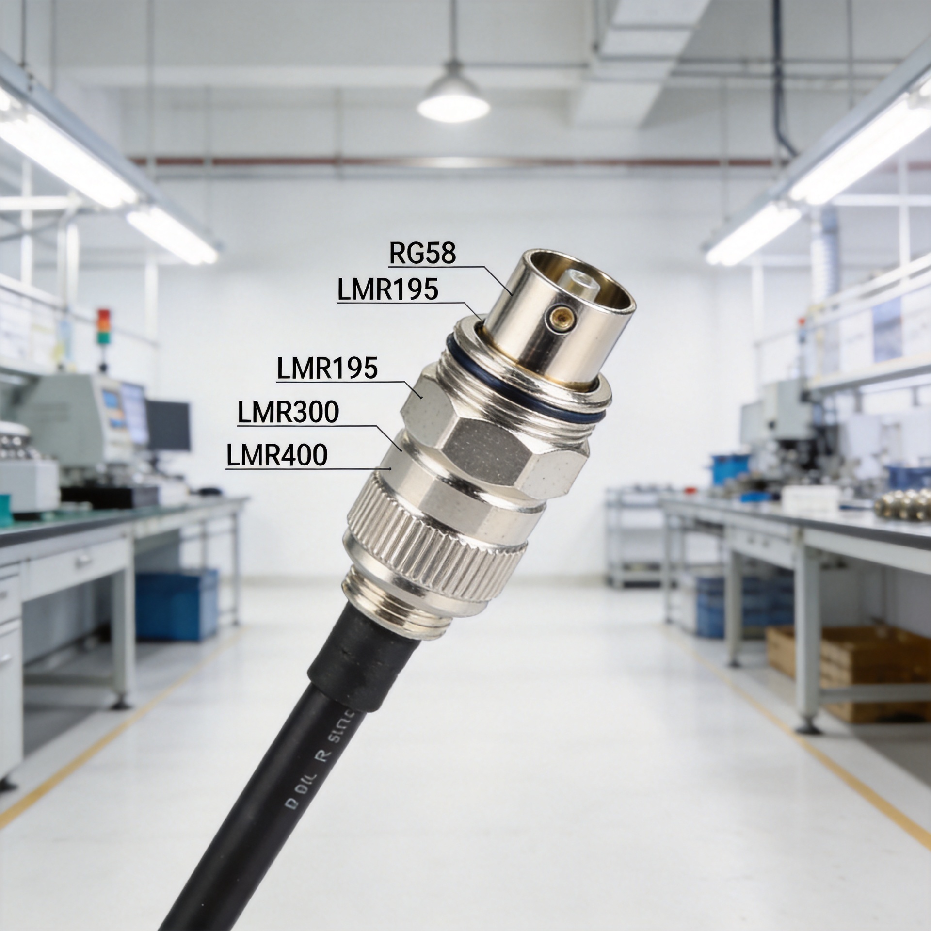 BNC Male RF Connector Bulk Supply: Cable-Specific Models for RG58, LMR195, LMR300, and LMR400