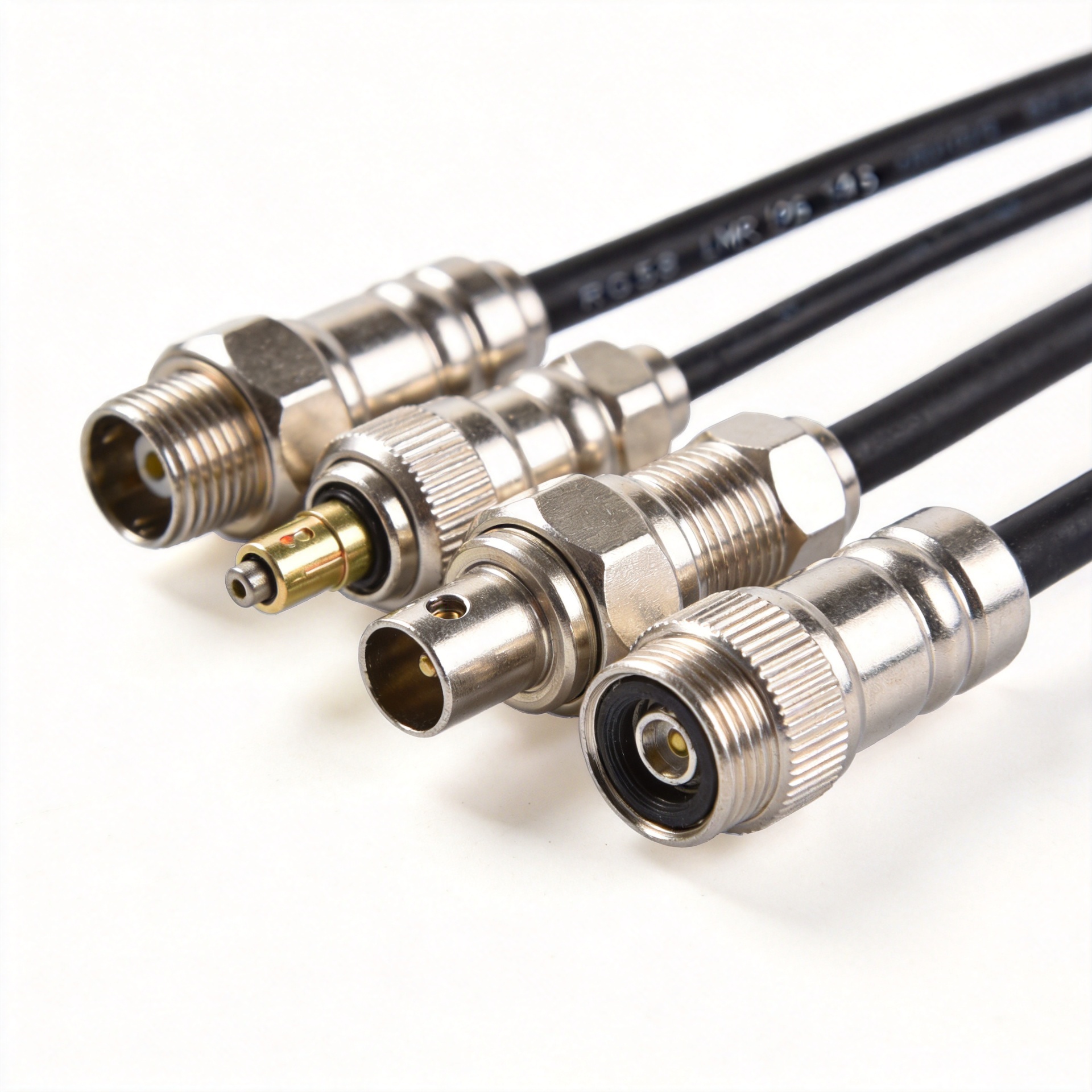 BNC male crimp RF connectors for RG58 and LMR195 coaxial cable