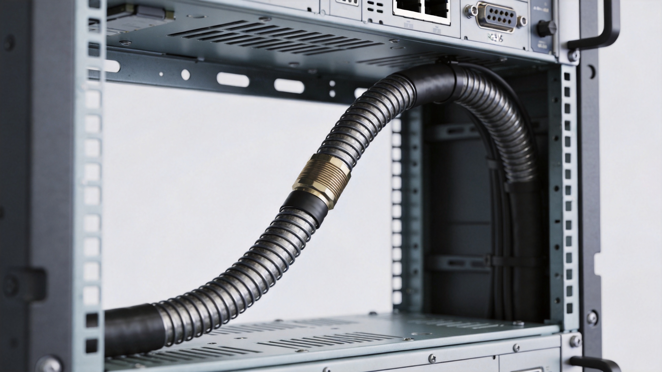 RG316/U coaxial cable routing in aerospace avionics equipment chassis