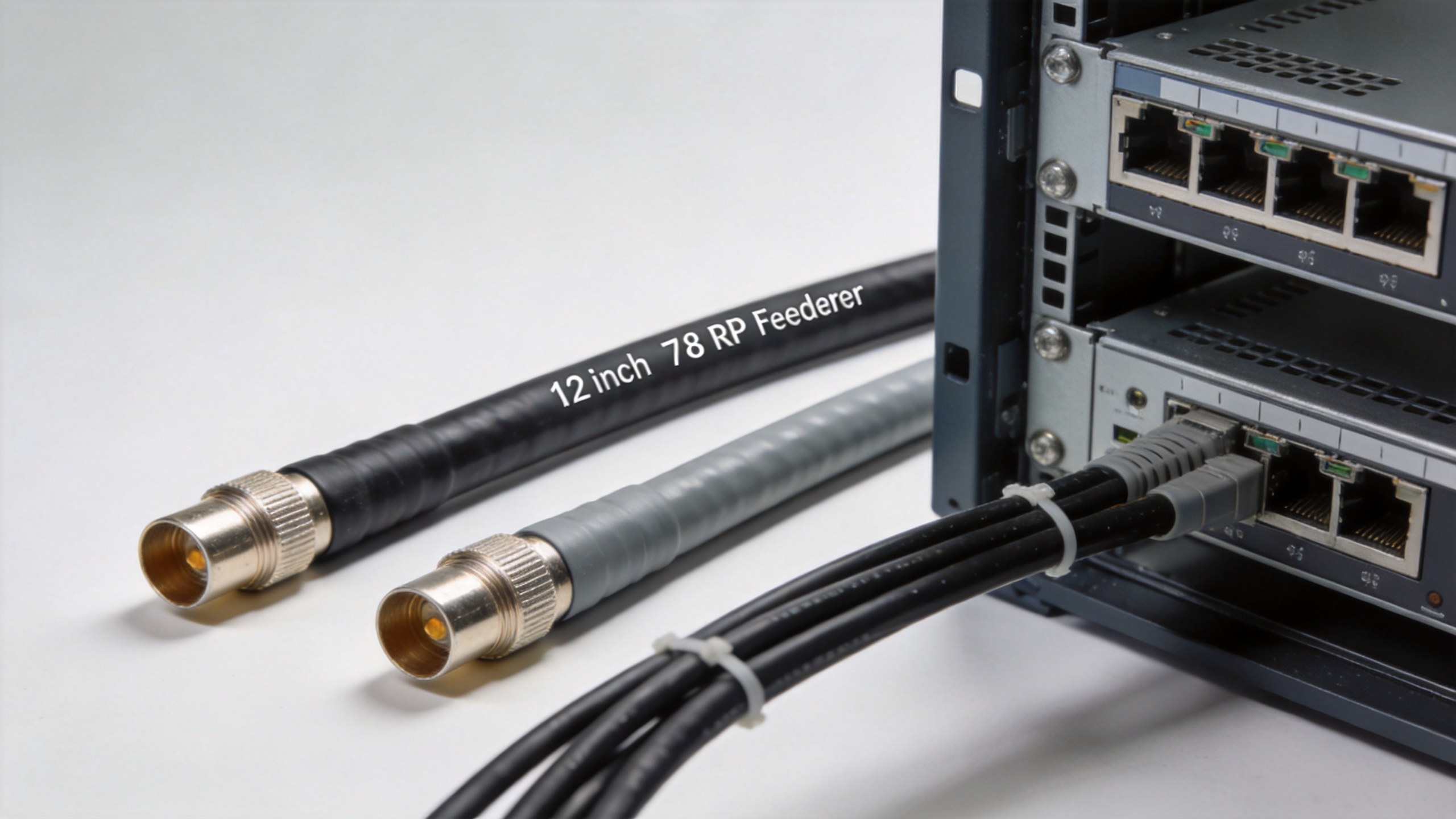 Microwave cable feeder size comparison for base station routing