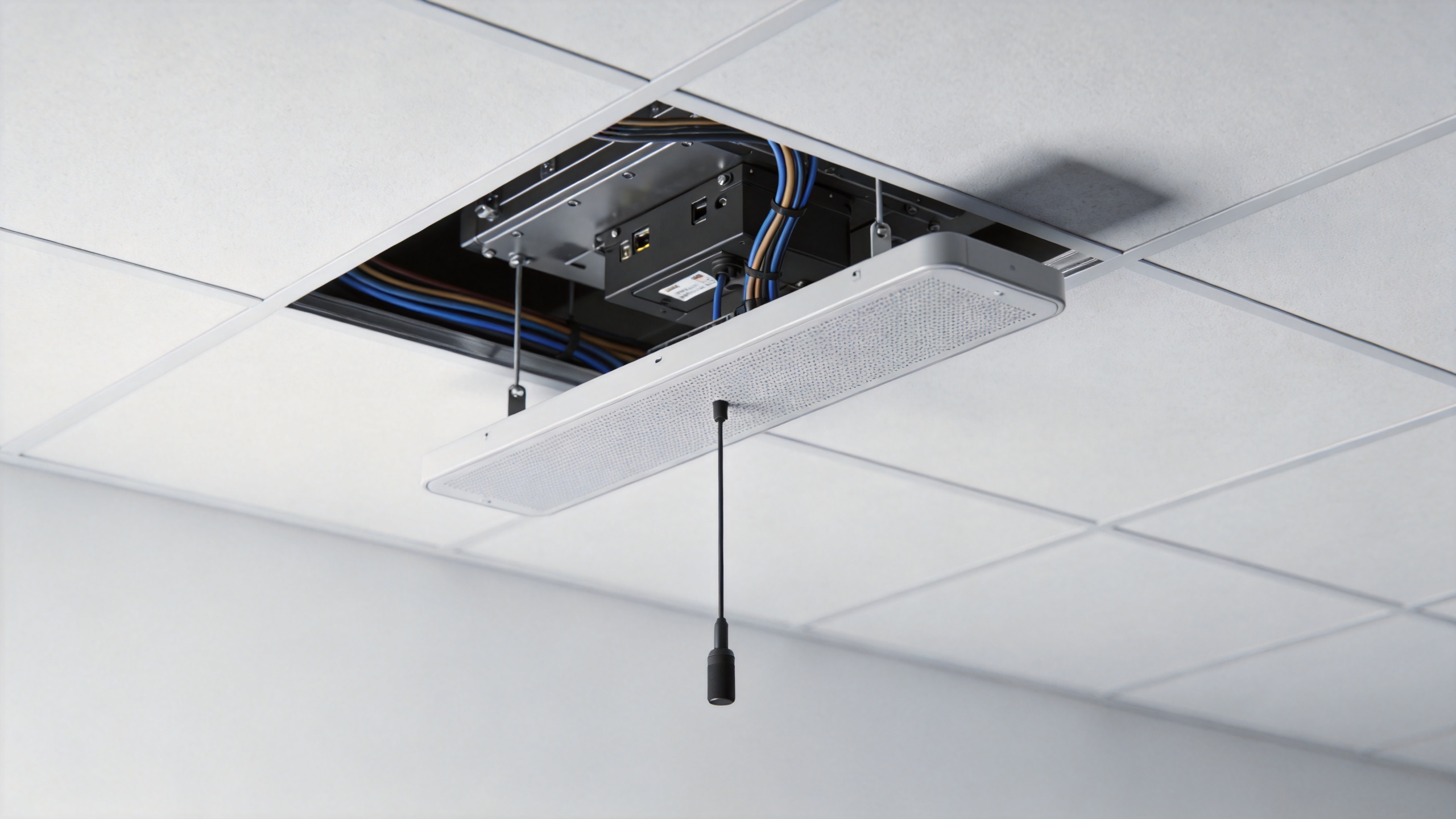 5G omni antenna installed in an indoor DAS ceiling environment