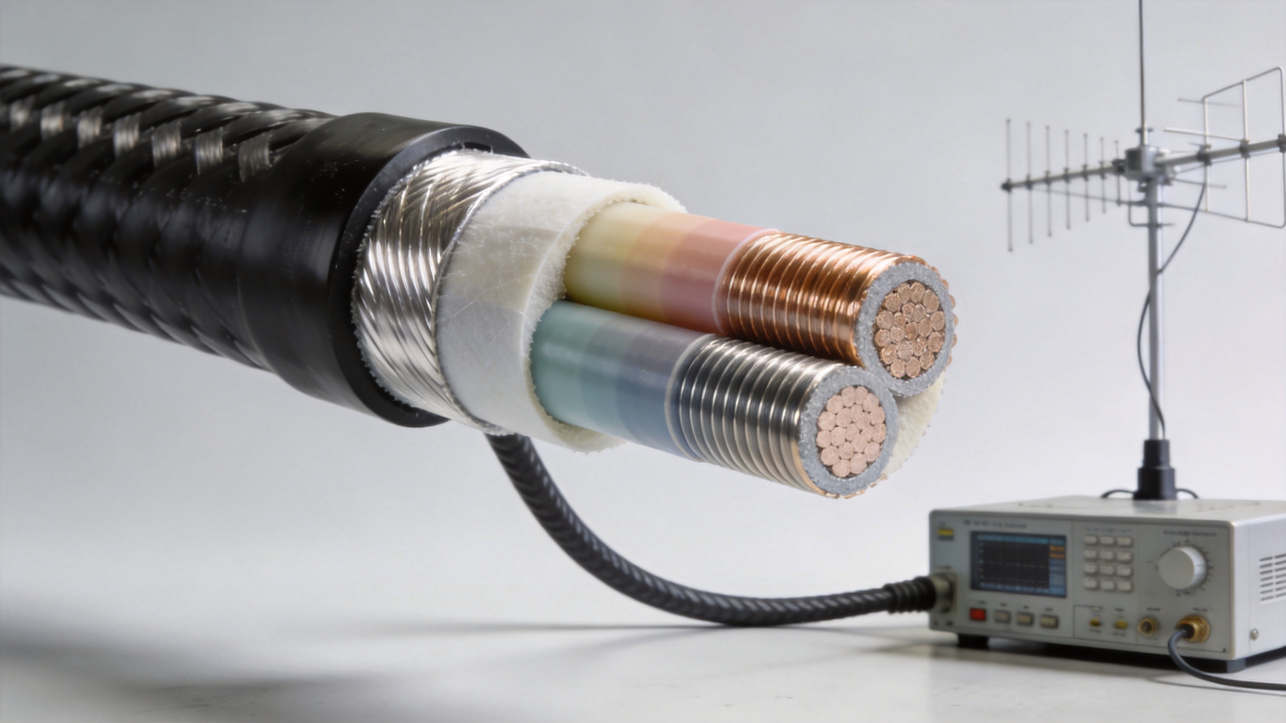 RF coaxial cable route for comparing LMR400 cable loss