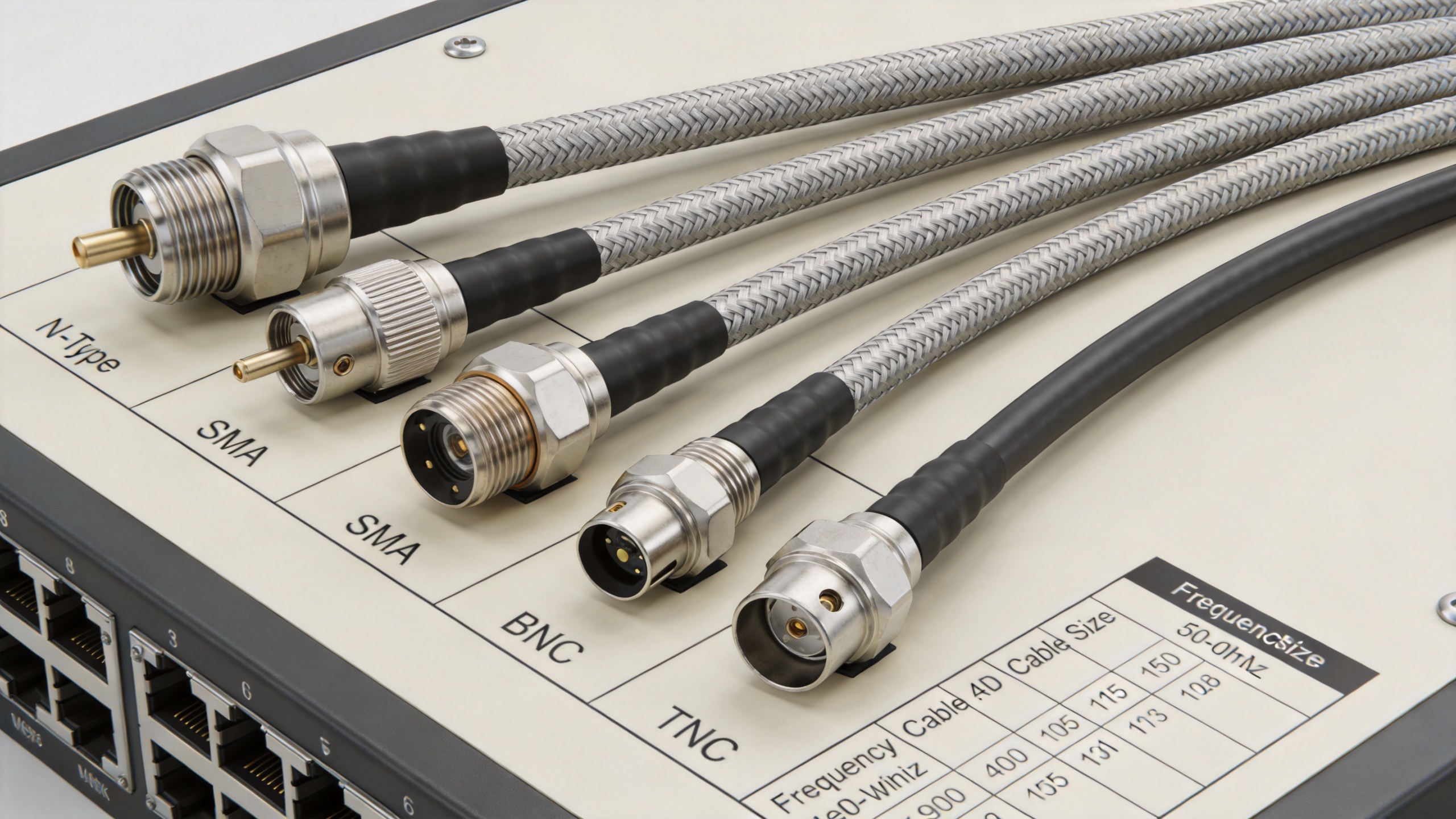 RF cable connector types for coaxial assemblies