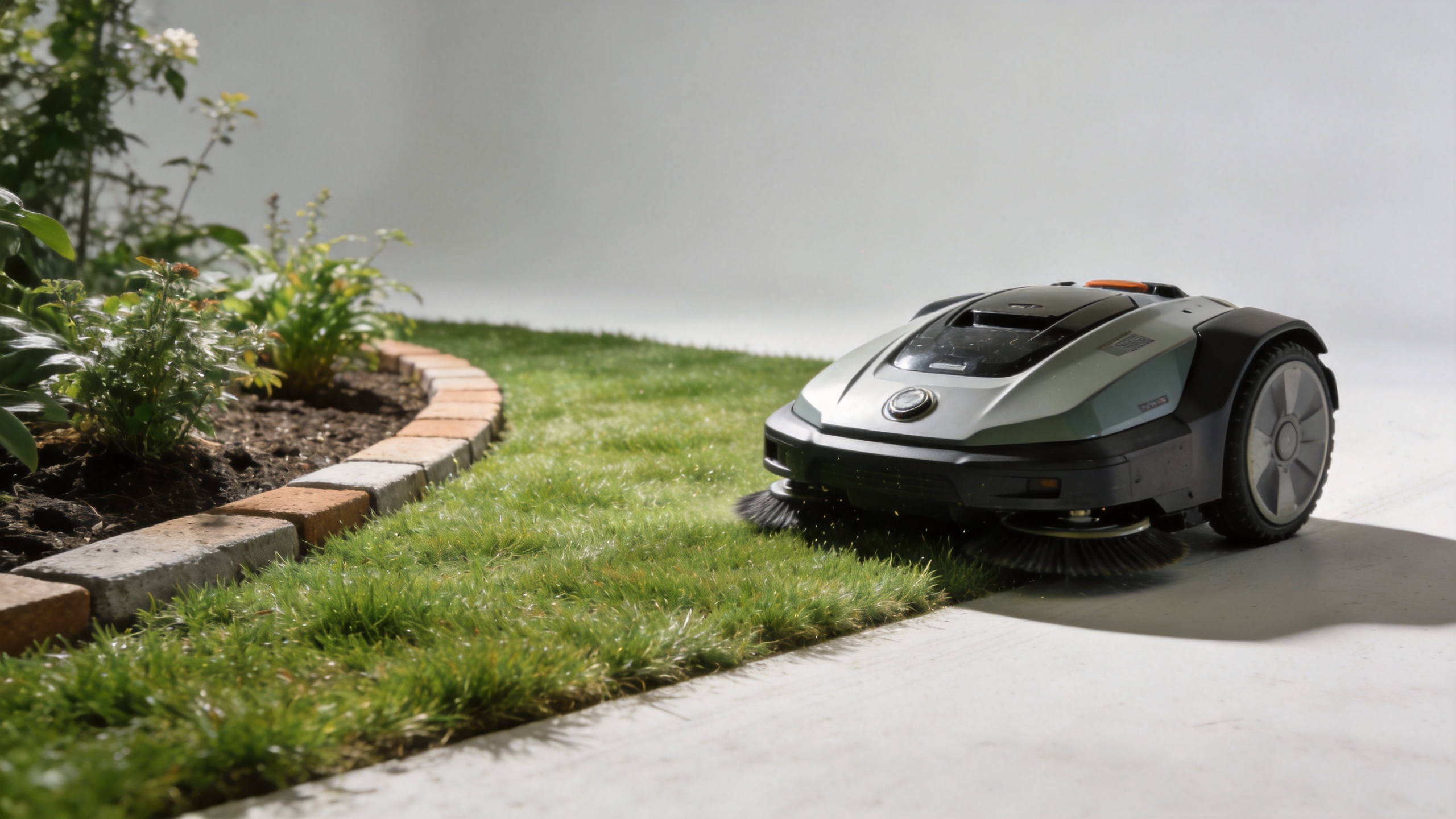 Robot lawnmower maintaining a clearly defined villa lawn